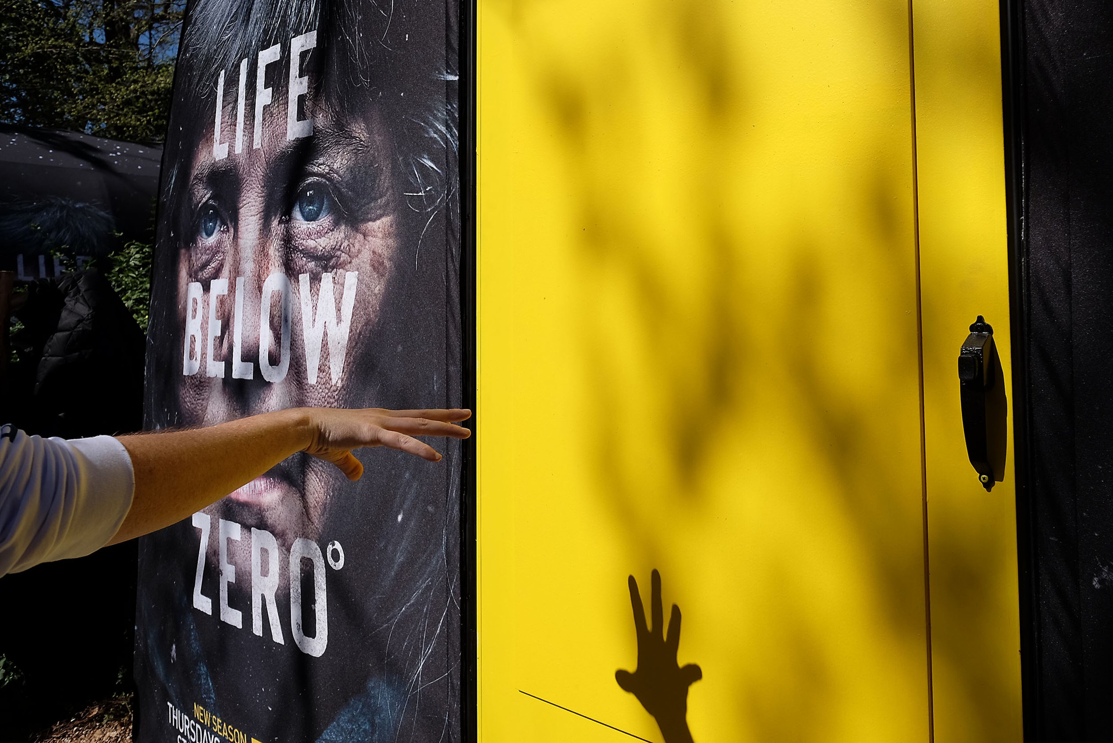 MARCH 14, 2015 - Nick Perry, with AWESTRUCK Marketing Group from New York, gives instructions to participants visiting the National Geographic Channel's Escape The Cold Experience during South by Southwest Interactive held on Saturday, March 14, 2015, in Austin, Texas (RODOLFO GONZALEZ / AMERICAN-STATESMAN)