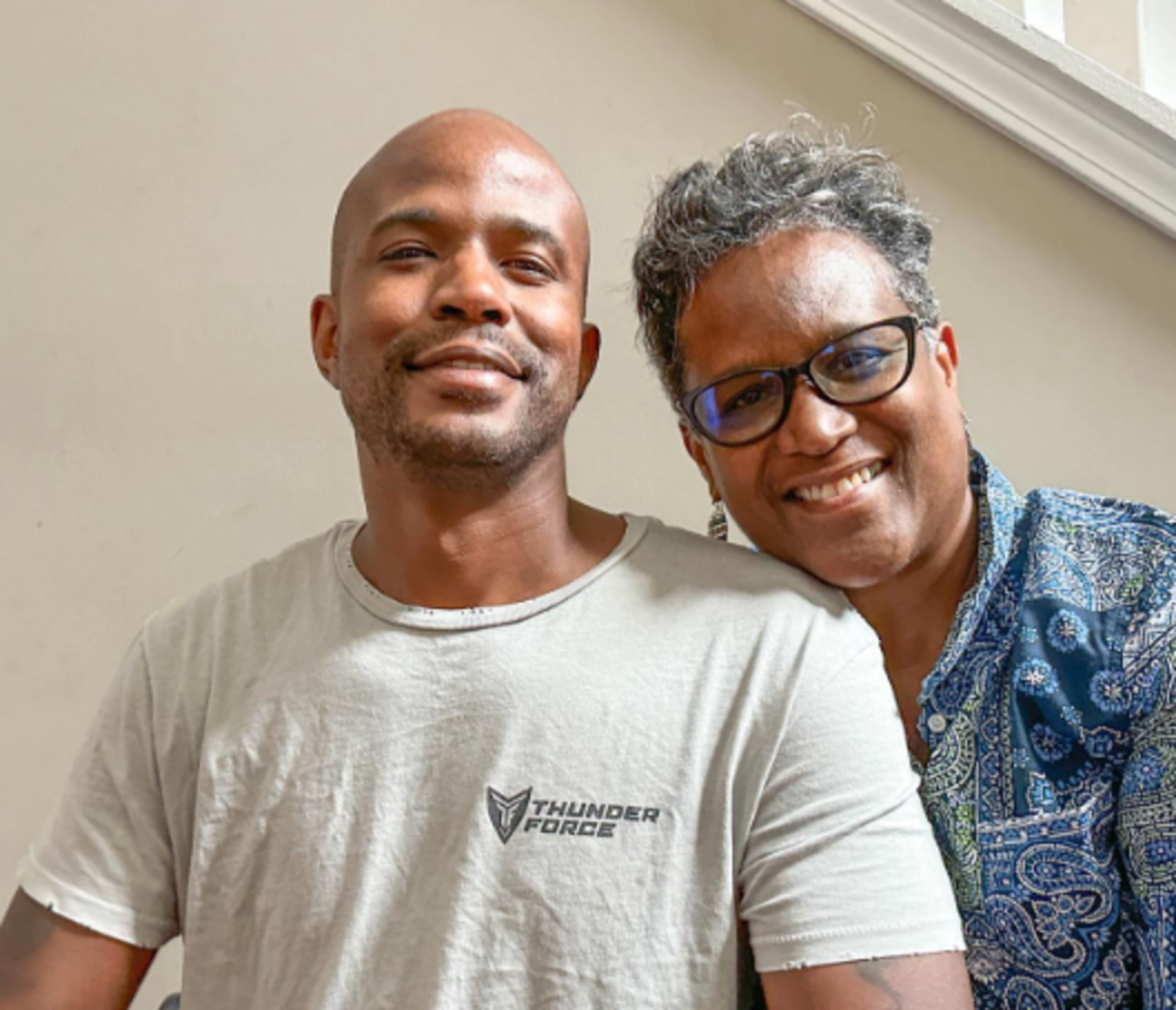 Taraja Ramsess with his mother Akili during Christmas last year.