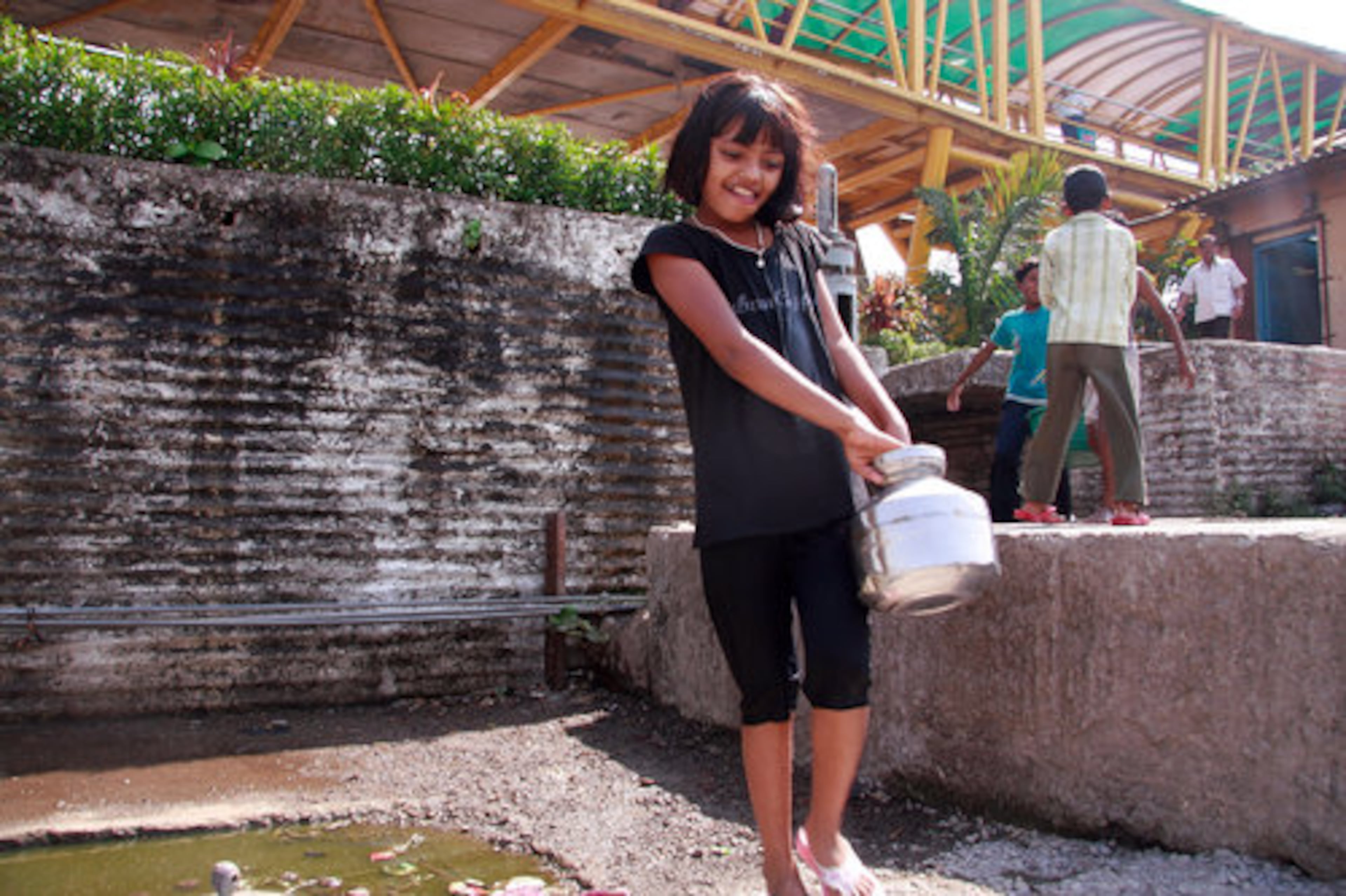 And from the looks of things, the kids still have to do their regular chores, such as washing clothes.