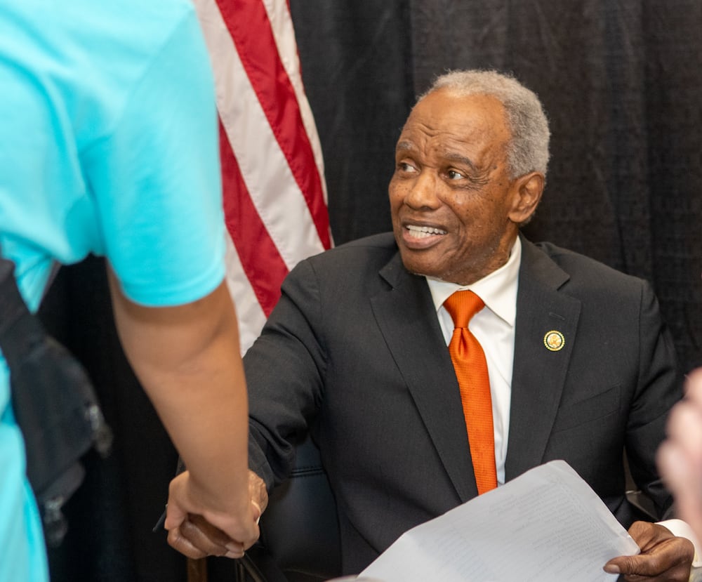 U.S. Rep. David Scott, seen here in Conyers in 2025. Scott died in April. (Jenni Girtman for the AJC)