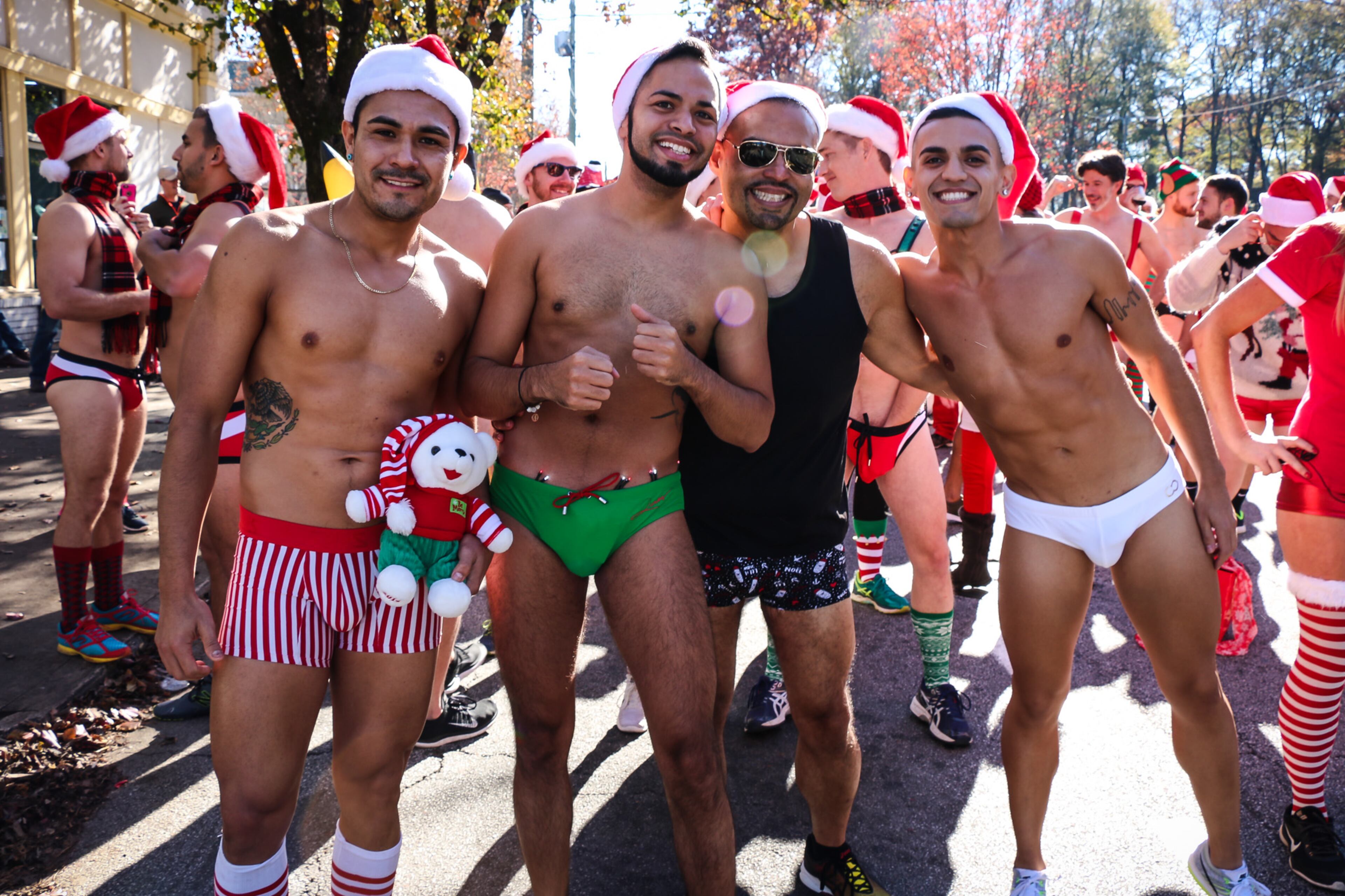 The 2016 Atlanta Santa Speedo Run took place Saturday, December 10 at Manuel's Tavern in Virginia Highland. The annual event includes a 1.5 mile run and a party to raise money for a selected Atlanta charity.
