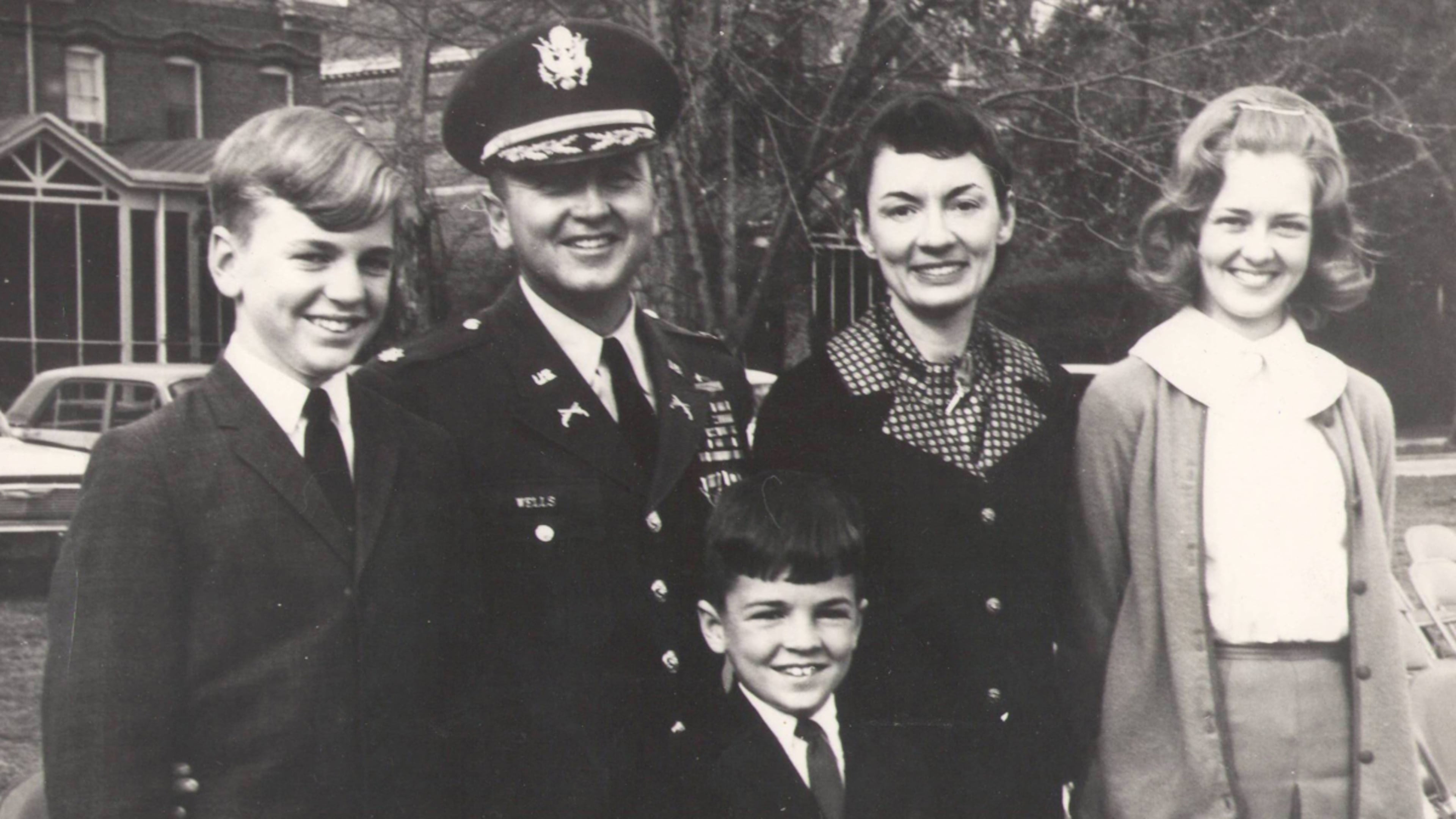 The author, James B. Wells, was 8 years old in this family photo taken at Fort McPherson on the day his father, Jack J. Wells, retired from the Army. Also pictured are his brother Ora John, 13, his sister Kathleen, 15, and his mother Betty.
Courtesy of James B. Wells