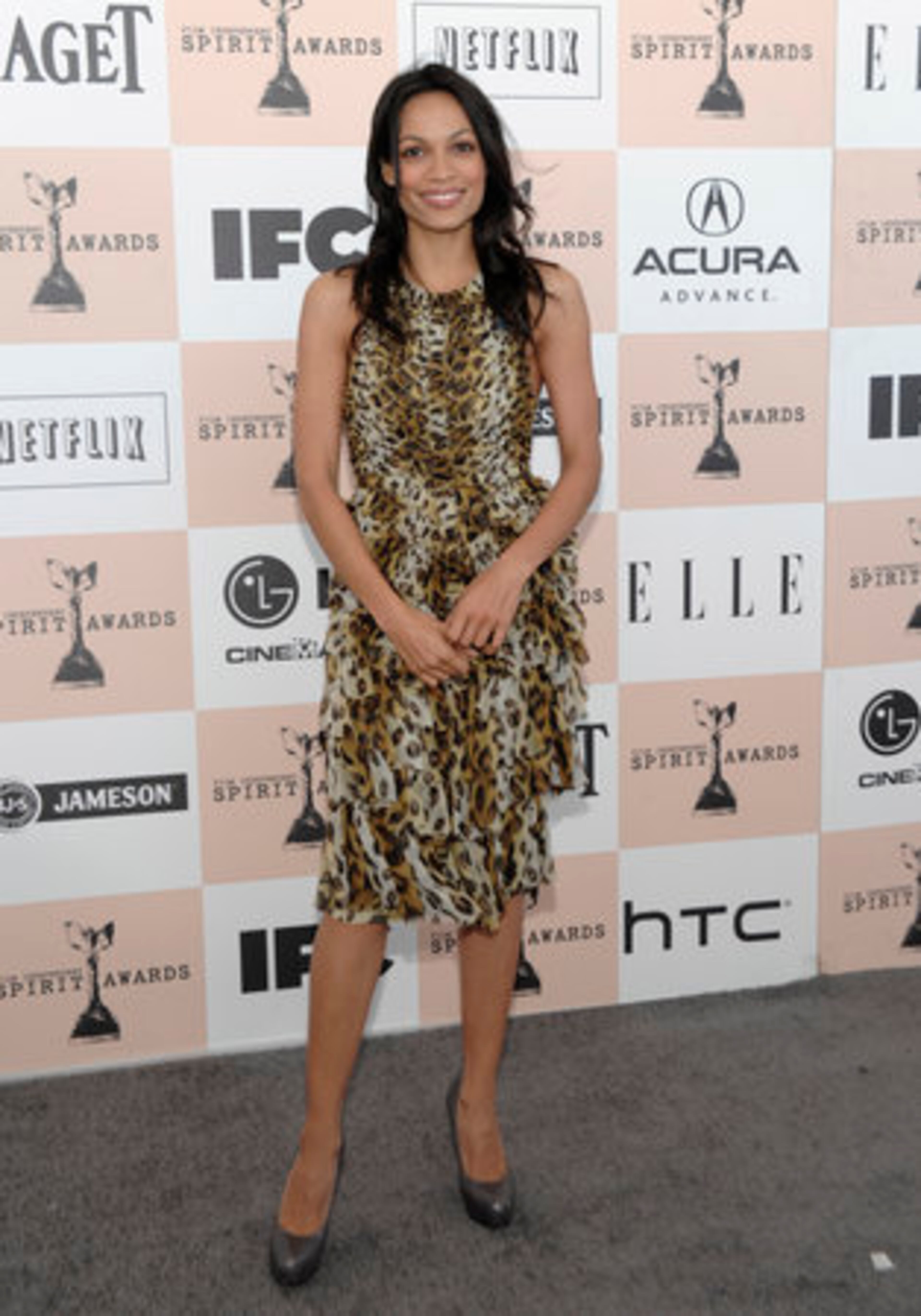 Rosario Dawson arrives.