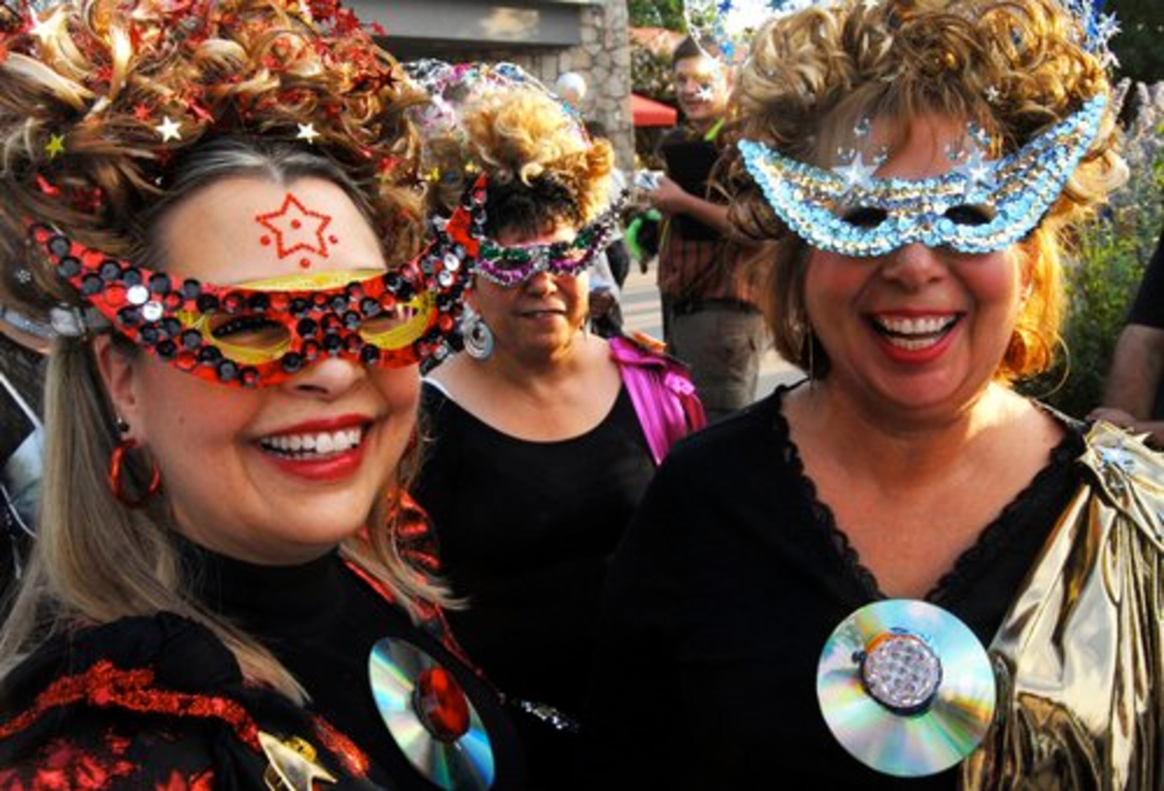 A GROUP that identified itself as the Sweet Leilanis waits for the festival to begin.