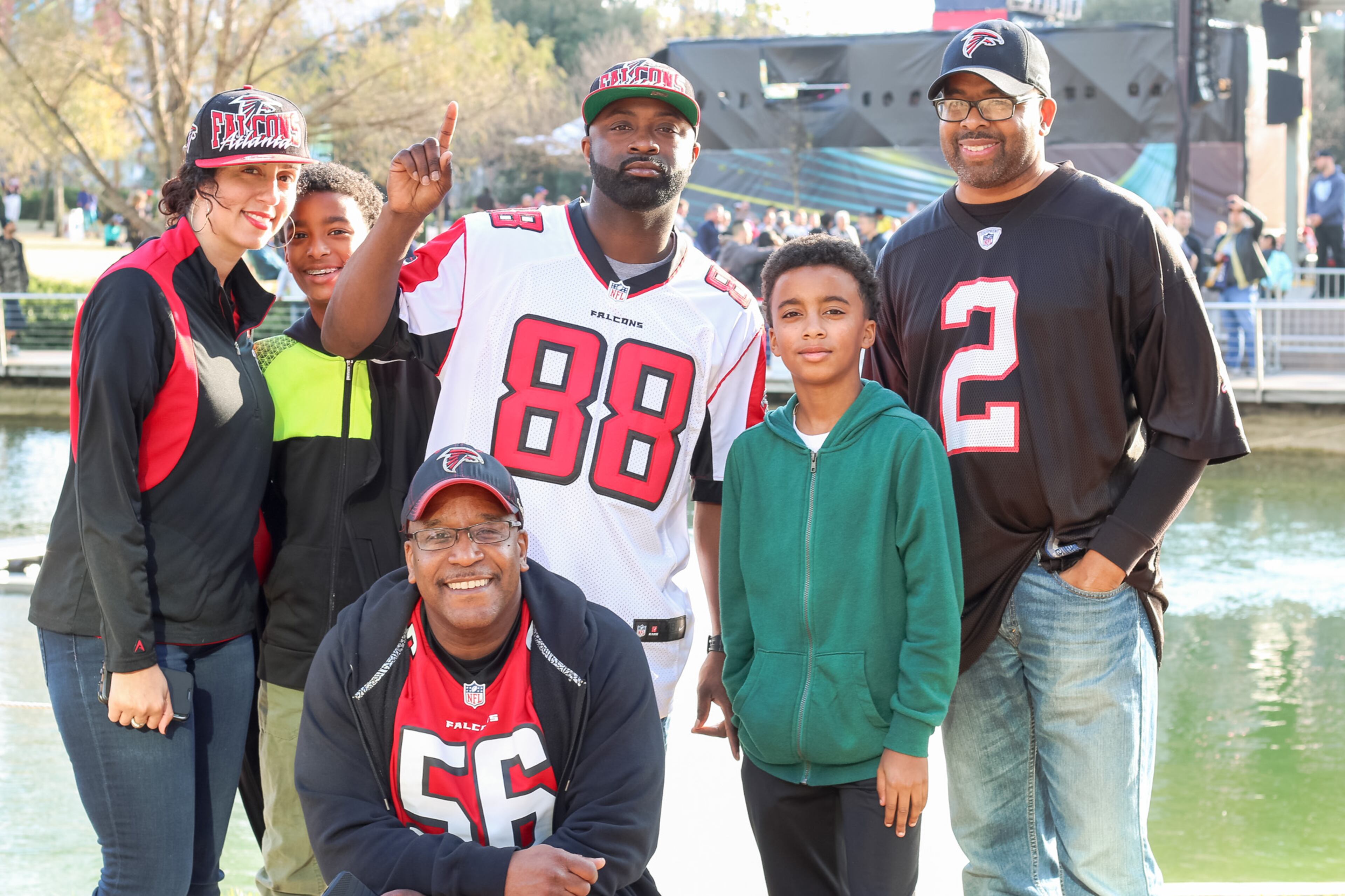 Atlanta Falcons fans have descended upon Houston to celebrate and cheer on the Falcons who will face off against the New England Patriots at Super Bowl 51 on Sunday, February 5. (Janay Kingsberry/AJC)
