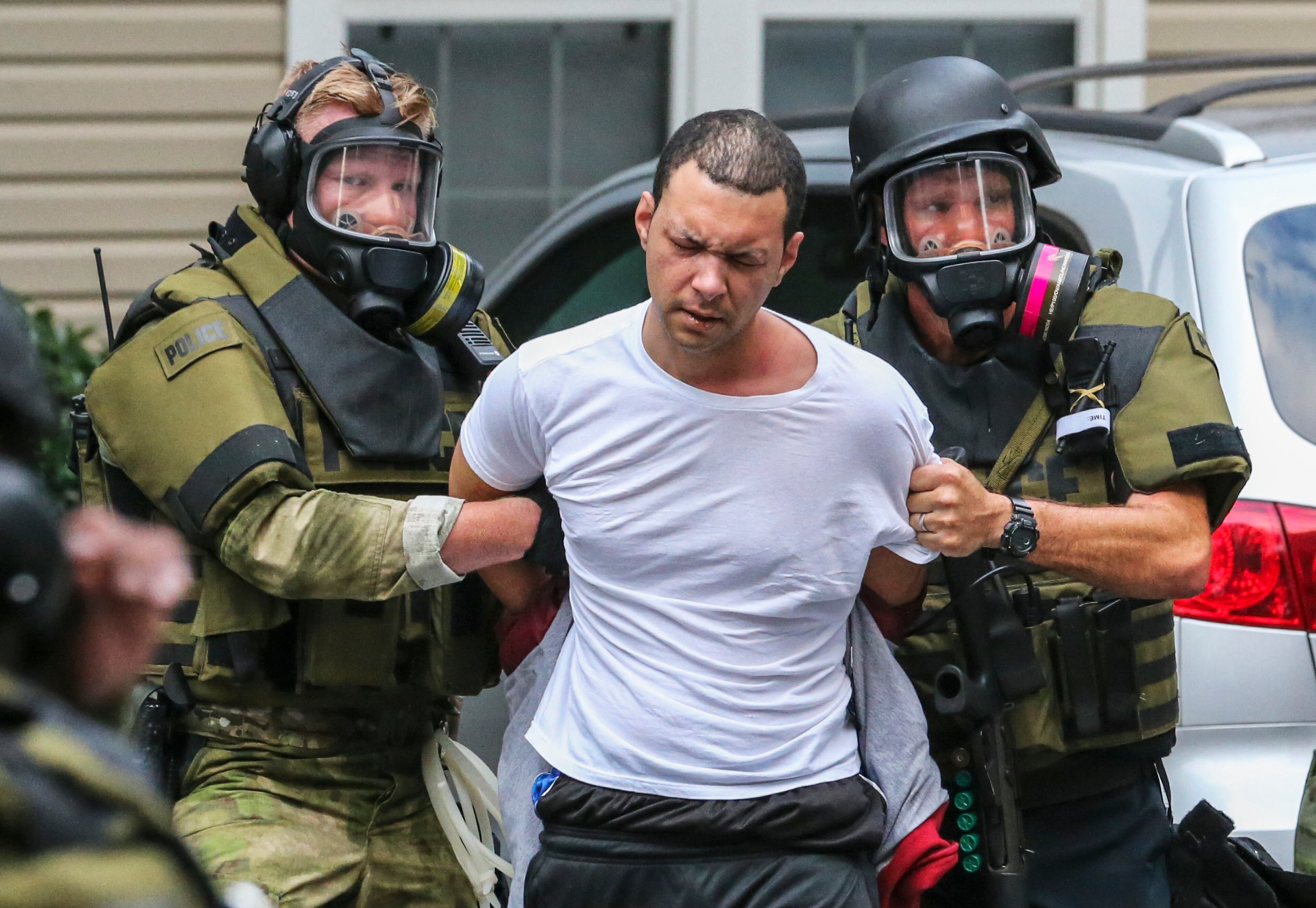 July 1, 2016 Atlanta: Hours after a man with an extensive criminal history barricaded himself inside a Smyrna apartment complex and prompted a standoff early Friday, July 1, 2016 police took the man into custody. About 3 a.m., officers received a phone call about a domestic dispute at the Brighton Way Apartment Homes on Parkway Avenue, Smyrna police spokesman Louis Defense said. Police were familiar with the address. Officers have gone there Òon numerous occasions,Ó Defense said. When they got to the scene Friday, they found a woman with multiple injuries and tried to make contact with a man in the apartment, Defense said. ÒHe told them to go away and barricaded himself inside of the apartment,Ó Defense said. ÒOur hostage negotiators arrived on the scene.Ó They tried to negotiate with him for several hours to no avail. ÒWe introduced a tactical element and he came out peacefully,Ó Defense said. The man, whose name was not released, was taken to the Smyrna City Jail on unspecified charges. The womanÕs condition was not known. JOHN SPINK /JSPINK@AJC.COM