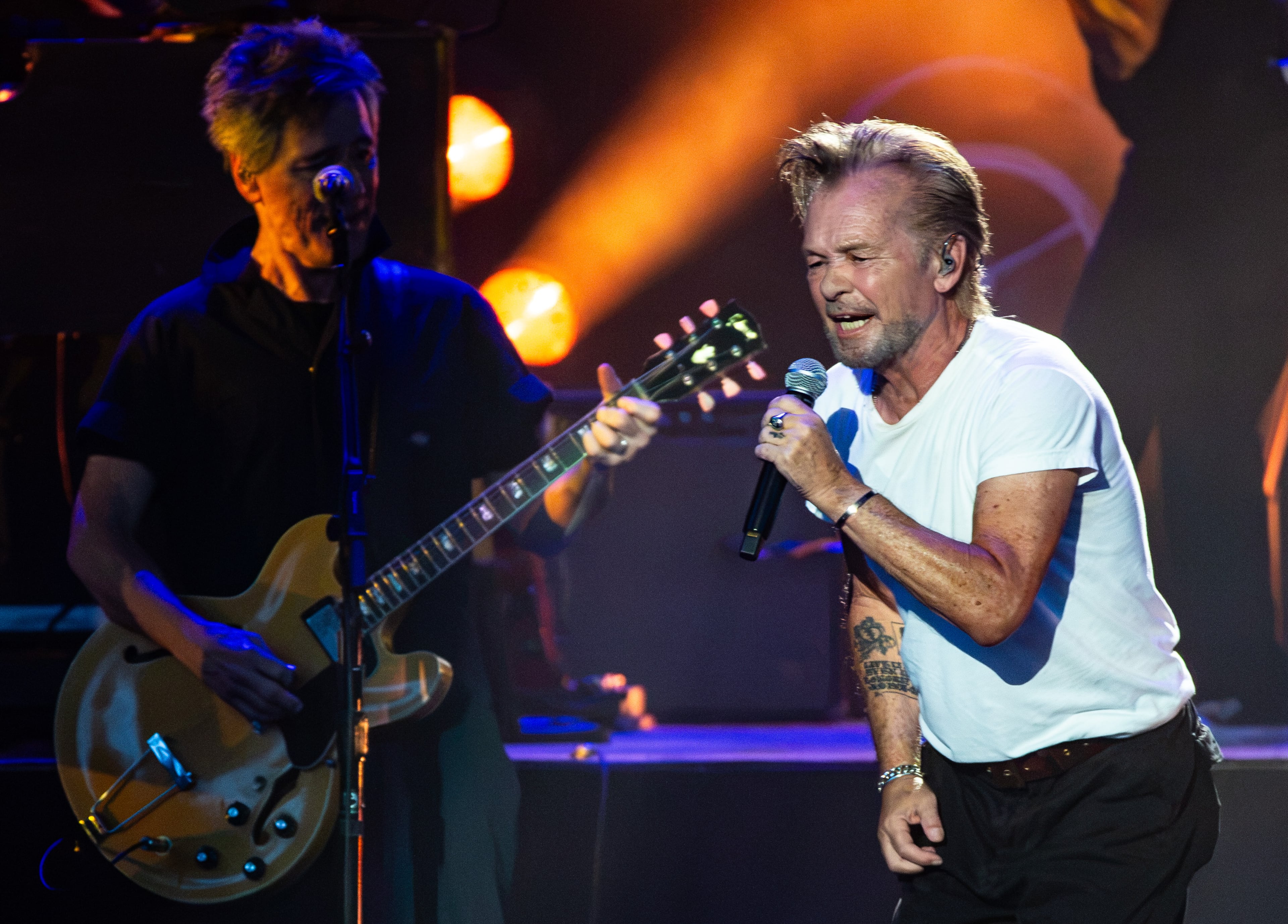 Alpharetta. GA: John Mellencamp visited America Bank Amphitheatre on his Dancing Words tour Saturday night. Running through two acts, with a 15 minute intermission, Mellencamp played nearly forty songs to a sing-along crowd. Photo taken Thursday August 1, 2026 at Ameris Bank Amphitheatre. Mellencamp (RYAN FLEISHER FOR THE ATLANTA JOURNAL-CONSTITUTION)