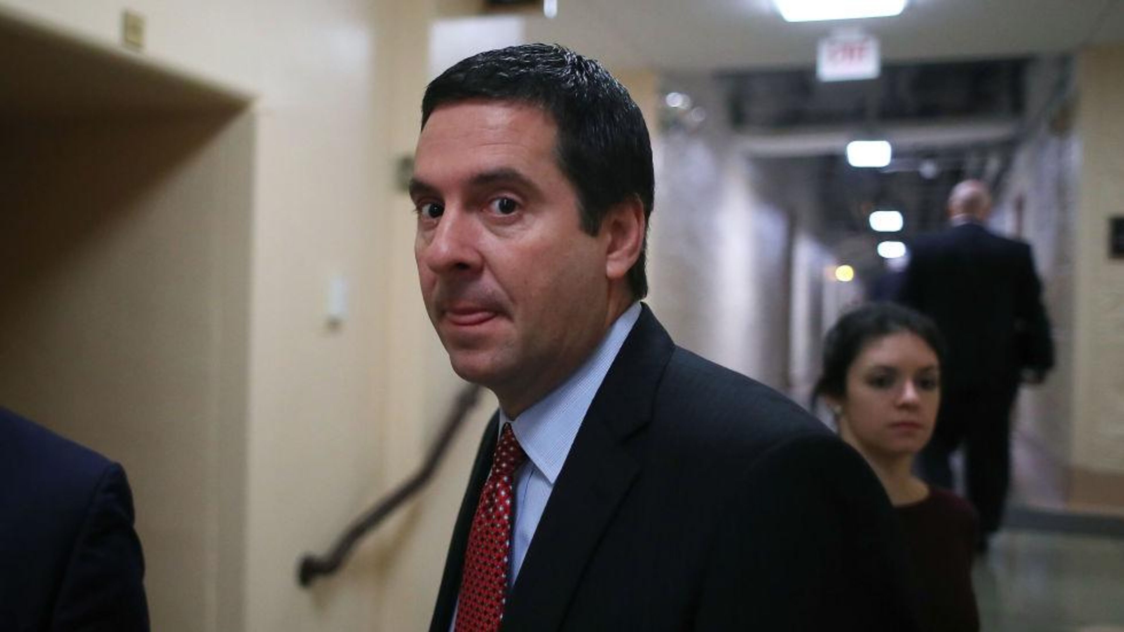 Rep. Devin Nunes (R-CA), Chairman of the House Permanent Select Committee on Intelligence, walks away from a meeting with House GOP members, on Capitol Hill January 30, 2018 in Washington, DC.