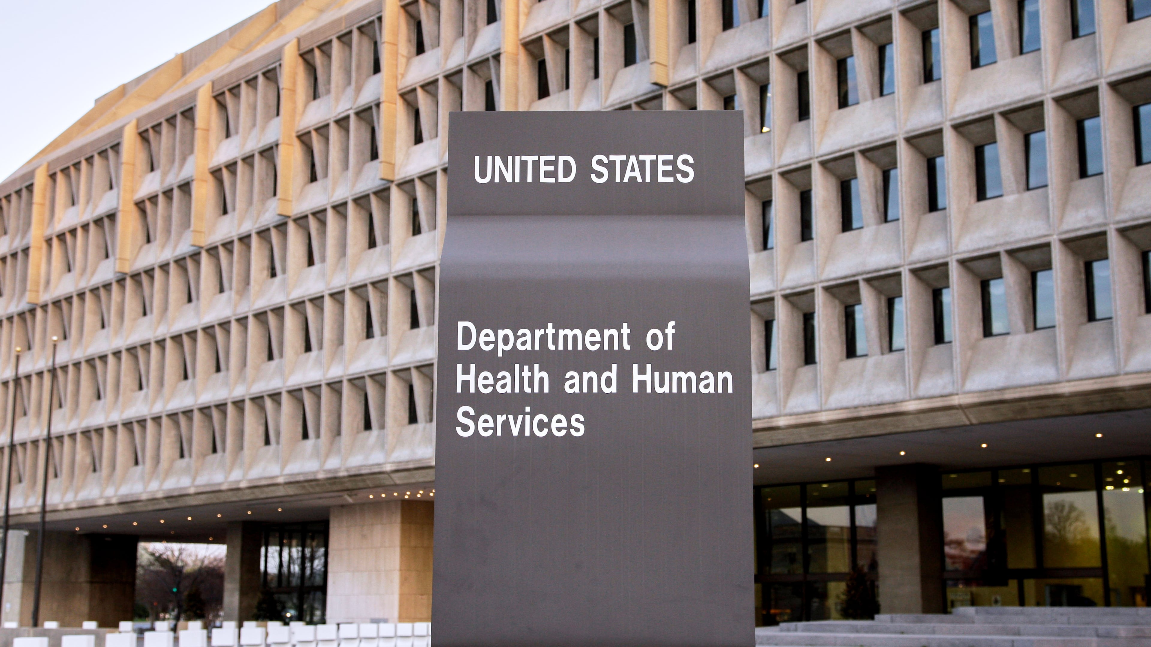 FILE - The U.S. Department of Health and Human Services building is seen, April 5, 2009, in Washington. (AP Photo/Alex Brandon, File)