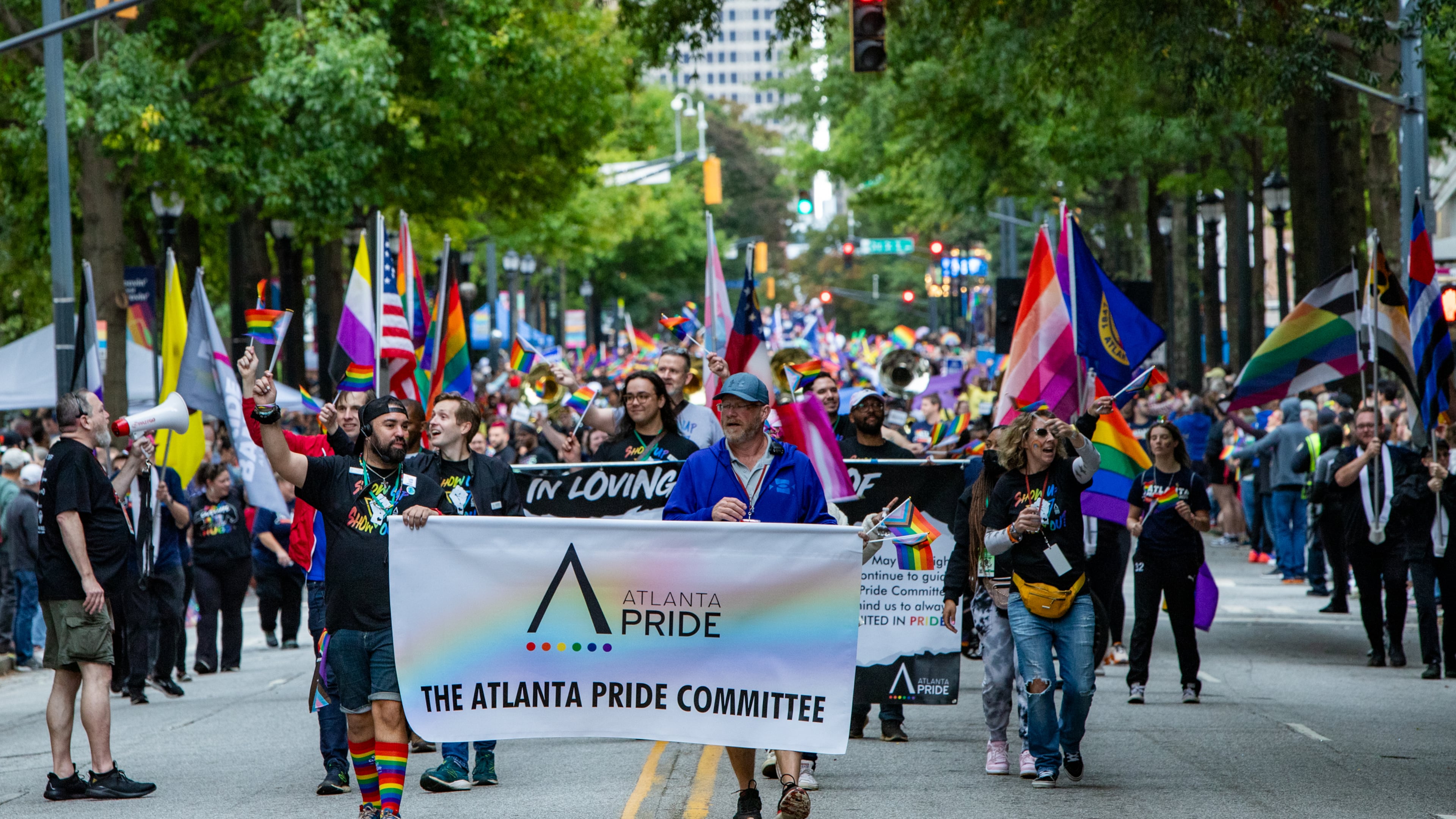 “The 2024 Atlanta Pride Festival, now in its 55th year, falls during a critical time for our state and country,” Atlanta Pride Executive Director Chris McCain said earlier this year. “Now more than ever, we must come together to celebrate the LGBTQ+ community’s unity and visibility. We are excited to continue growing our event, with a goal of offering something for everyone.”(Jenni Girtman for the AJC 2023)