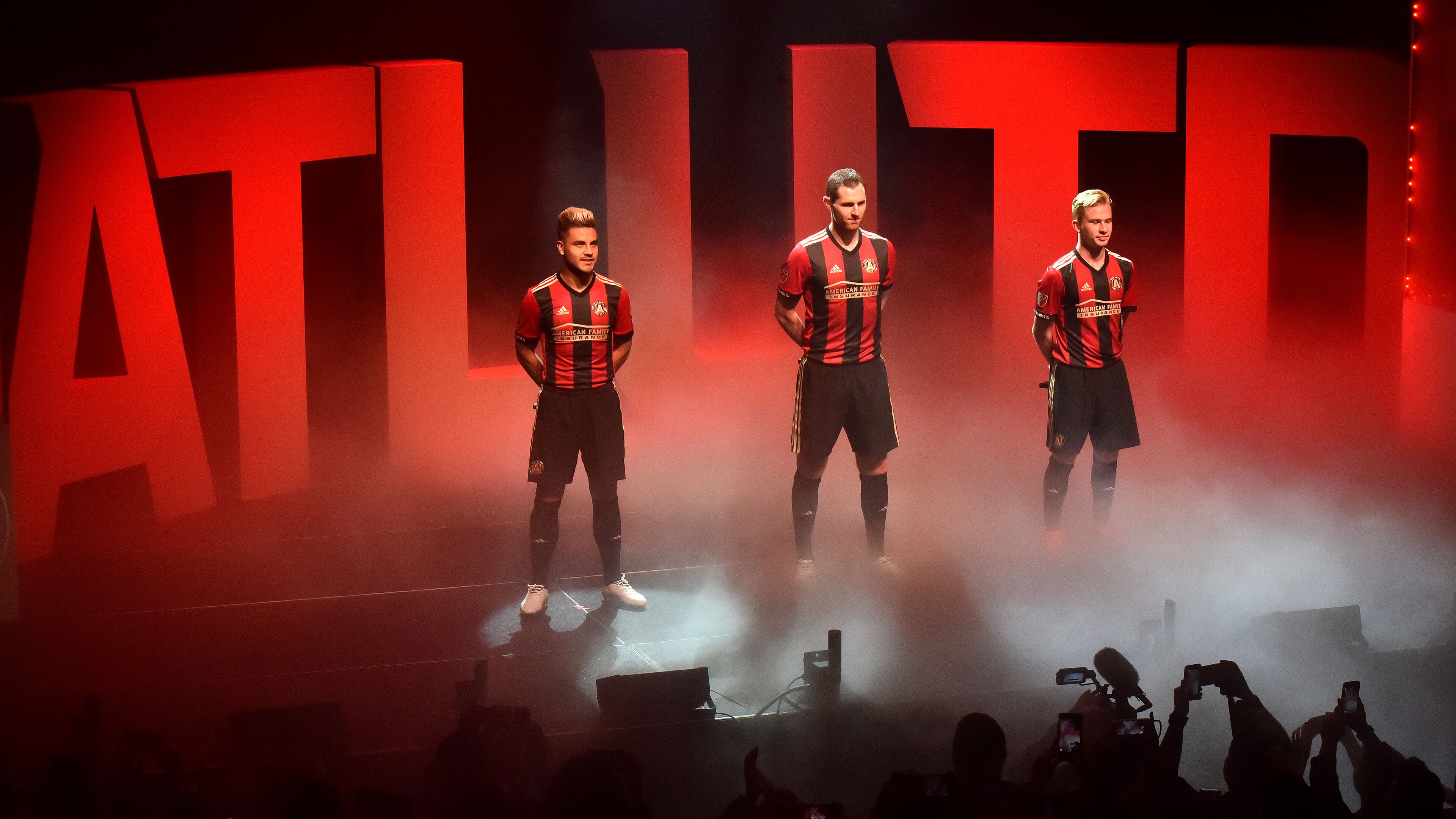 Atlanta United FC unveiled their first home kit on Tuesday night at the Tabernacle on Tuesday, November 15, 2016. Kits will be on sale at the event, or can be purchased at www.atlutd.com on Tuesday after the unveiling, or at the team store at Atlantic Station. HYOSUB SHIN / HSHIN@AJC.COM