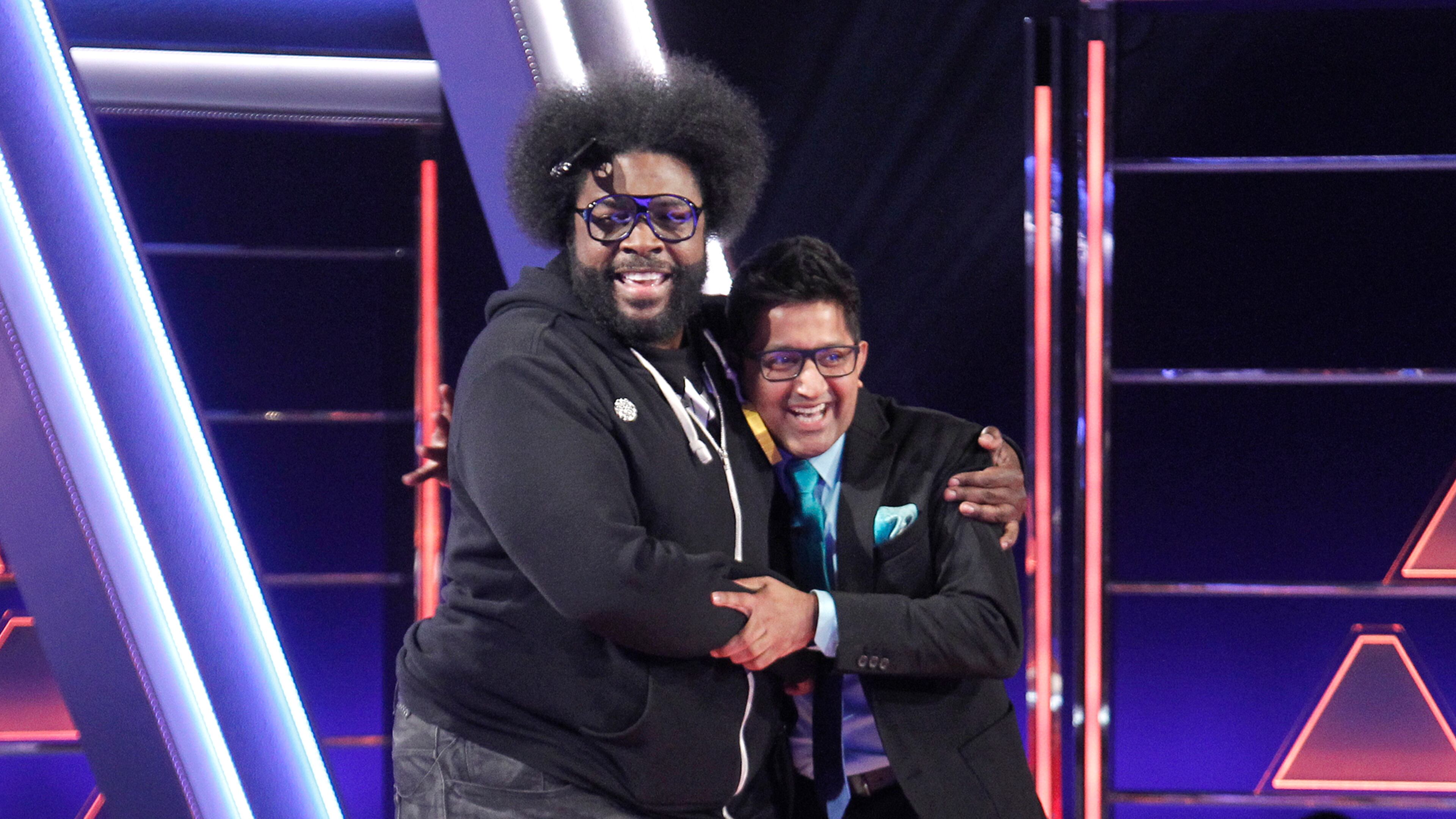 THE $100,000 PYRAMID - Airdate: June 24, 2018 - Michael Strahan hosts "The 100,000 Pyramid," airing SUNDAYS (9-10PM, ET) on the ABC Television Network. On this episode Snoop Dogg competes against Questlove and in game two Richard Schiff and Nicholas Gonzalez face off. (ABC/Lou Rocco) QUESTLOVE, ARCHITH SESHADRI