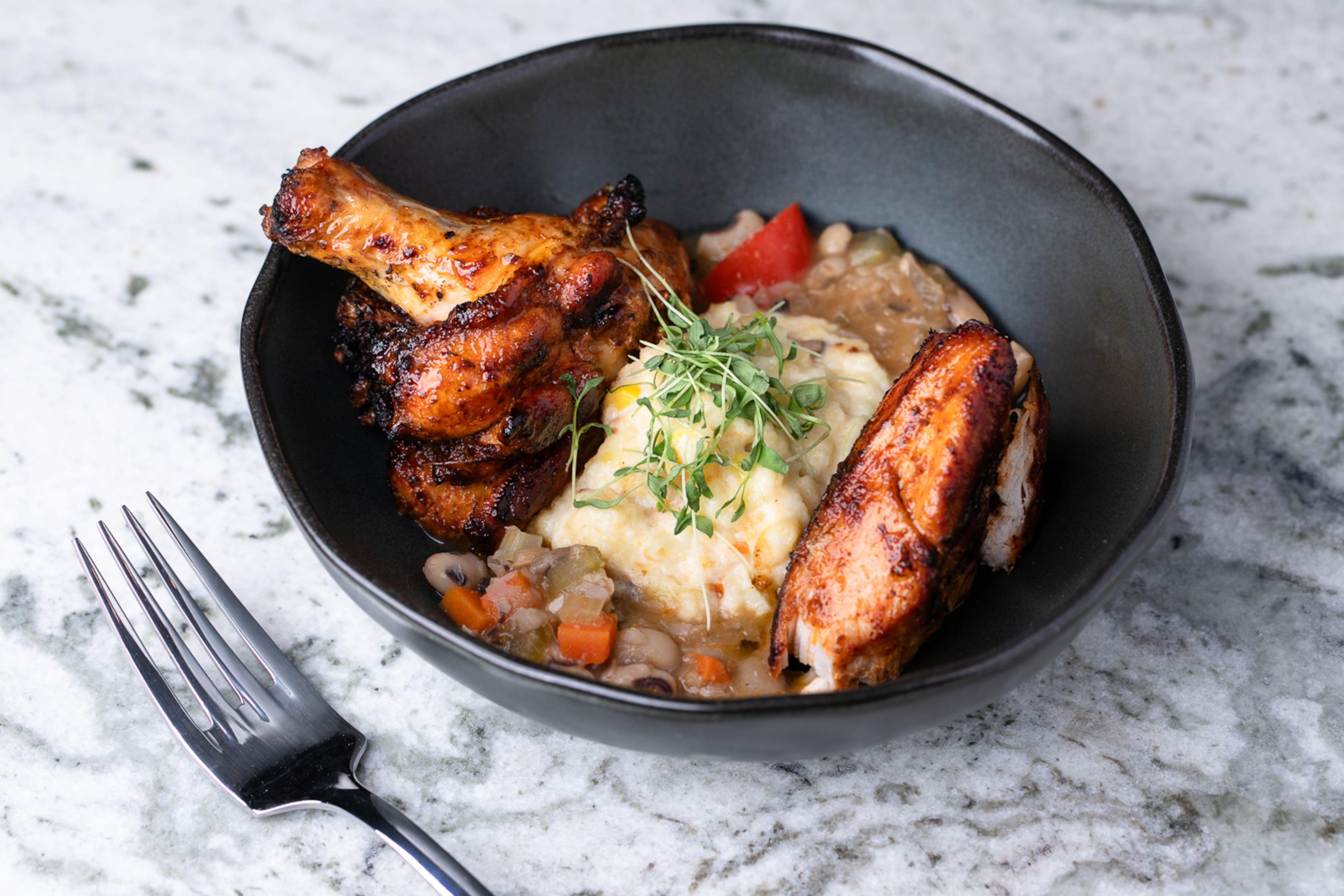 Pollo ancho, a spice-rubbed chicken breast entree at Azara. (Erik Meadows Photography. Courtesy of Azara)