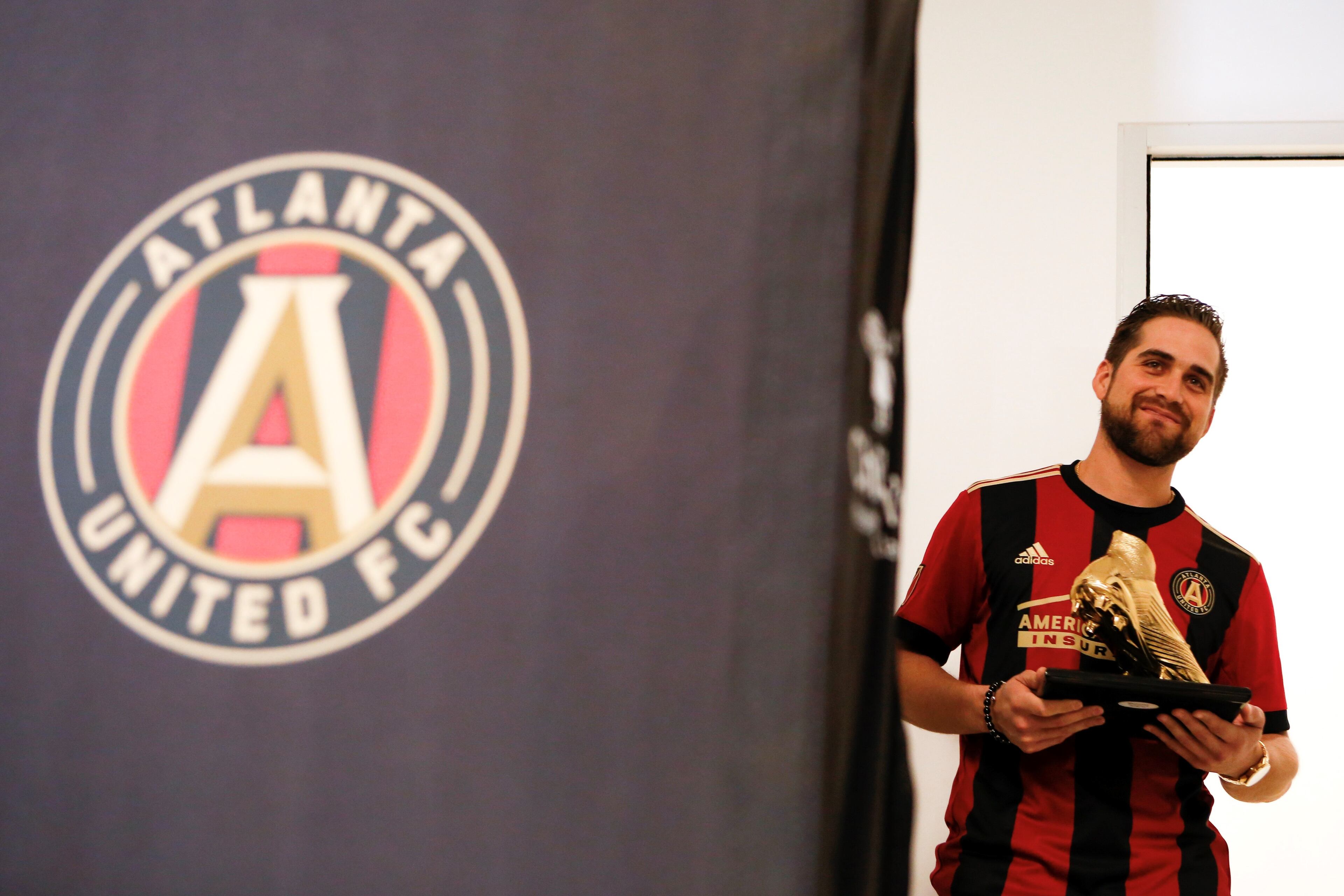 Atlanta United striker Josef Martinez received his Golden Boot award from friend and countryman Ender Inciarte on Thursday.