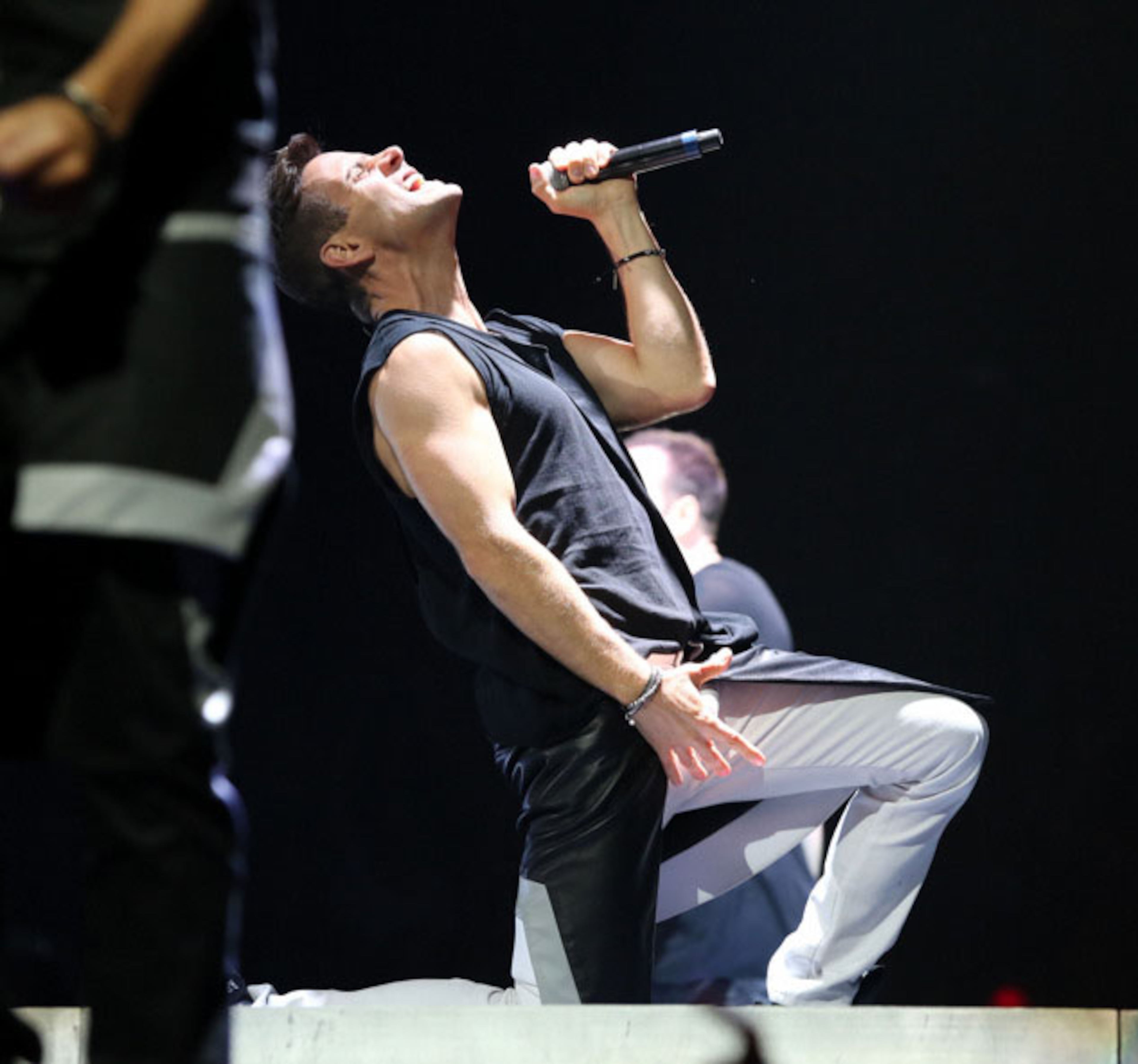 Joey McIntyre performs on stage. Boy band New Kids on the Block (also initialized as NKOTB) brought their "Main Event" tour to Philips Arena in Atlanta on Saturday, June 6, 2015, with TLC and Nelly as supporting acts. NKOTB were formed in 1984 in Boston by Maurice Starr, who had discovered New Edition, and went on to sell in excess of 80 million records worldwide. Robb D. Cohen/RobbsPhotos.com