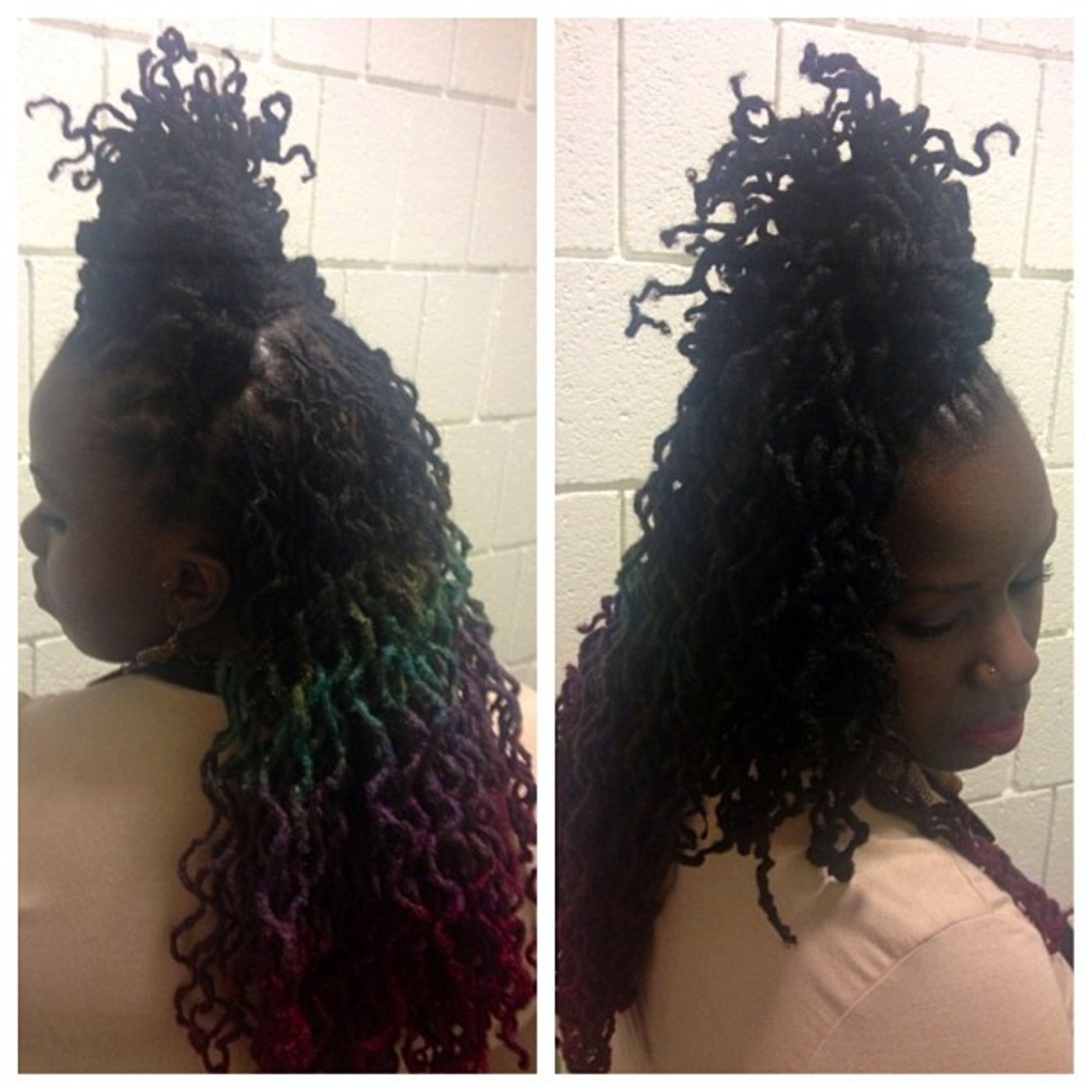 I don't like using pins.. Thanks to the #bestclientever @wacera she rocks these custom colors so well #blessup #bronnerbros#redlocs#atlanta#georgia @jamaicanmangoandlime thanks for the blessing .. -- @mxladylox