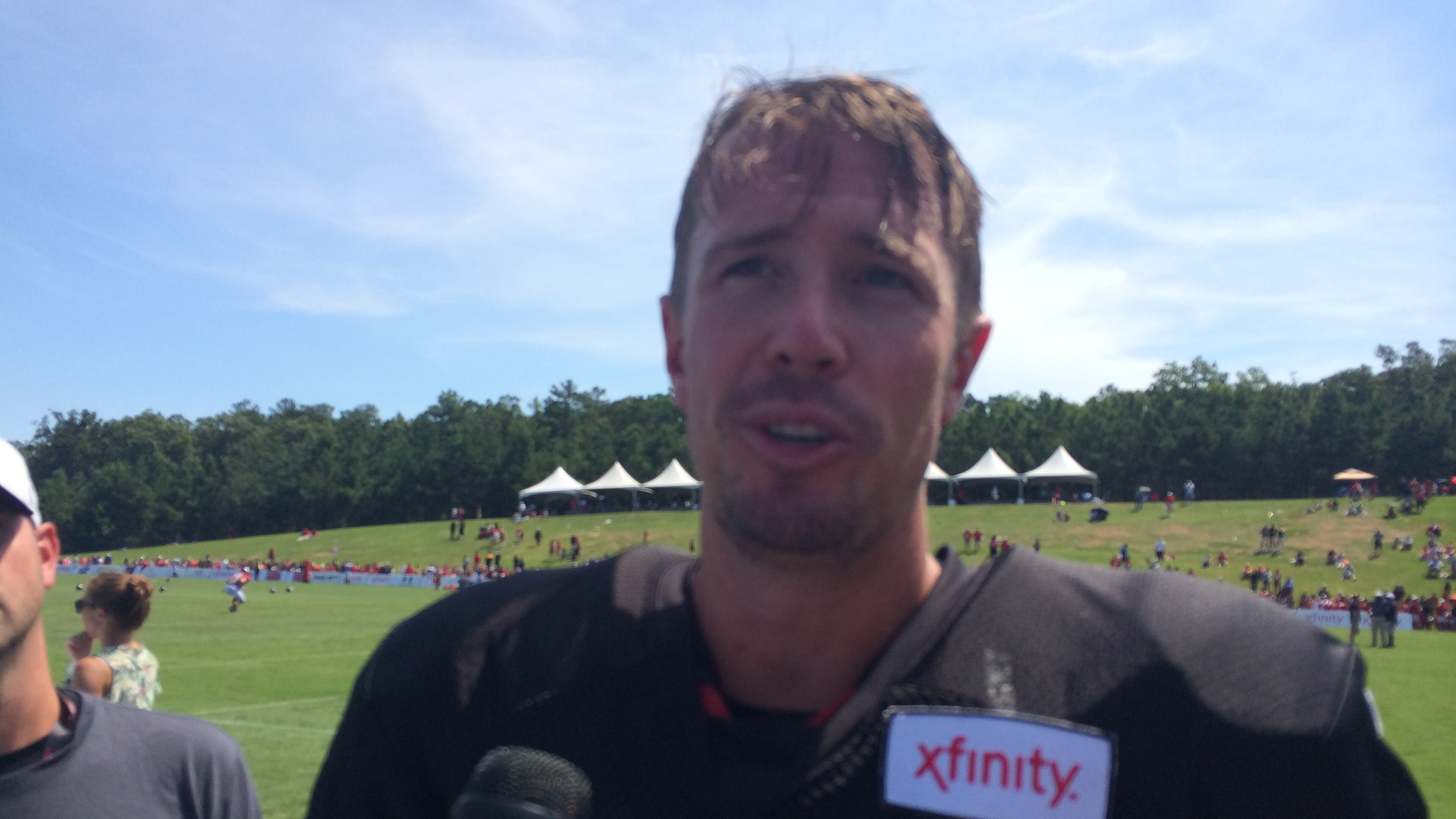 Falcons quarterback Matt Ryan after practice on Sunday, August 2, 2015. (D. Orlando Ledbetter/DLedbetter@ajc.com)