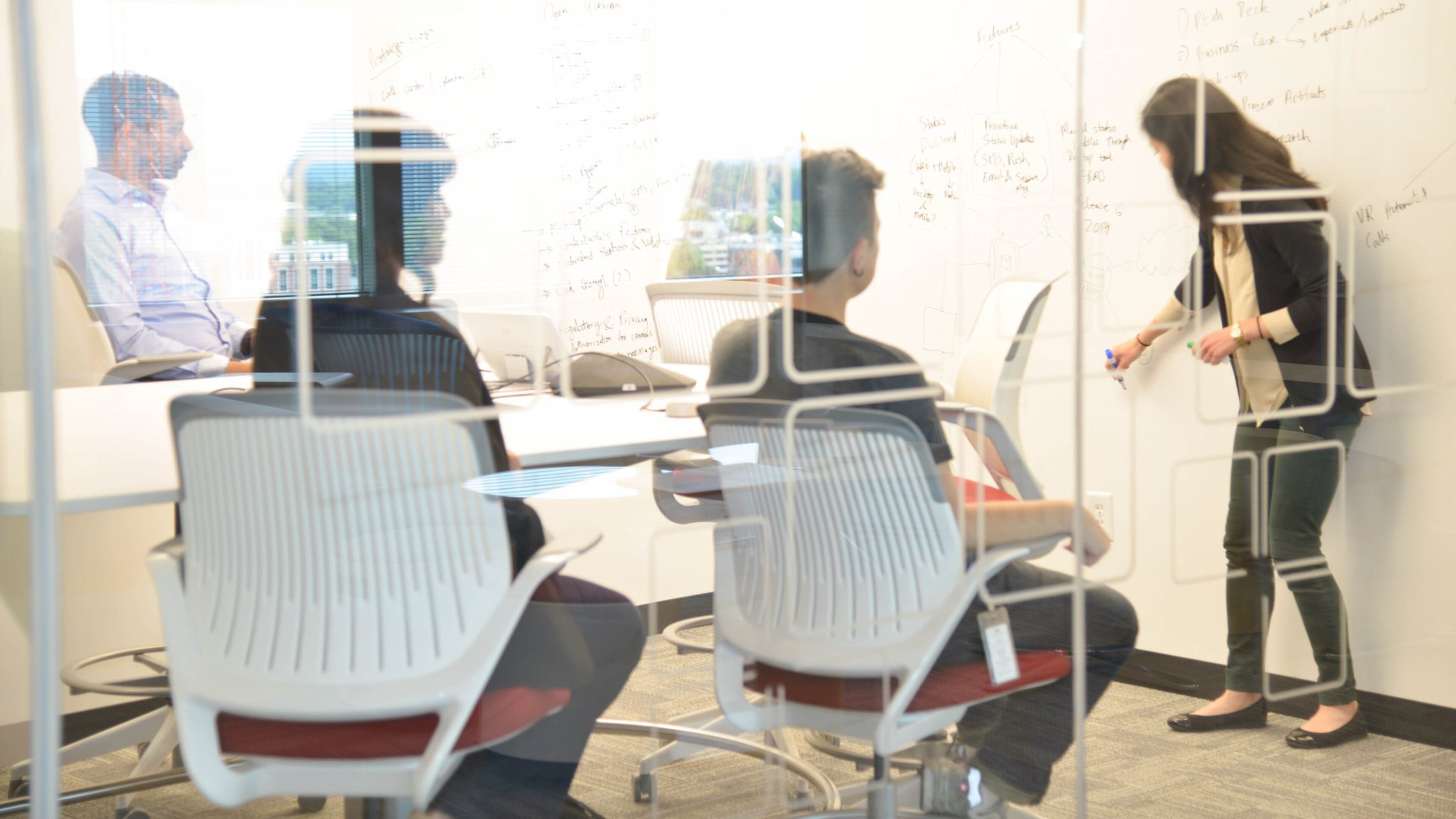 Tech experts work on a project in the Anthem Innovation Center near Georgia Tech.