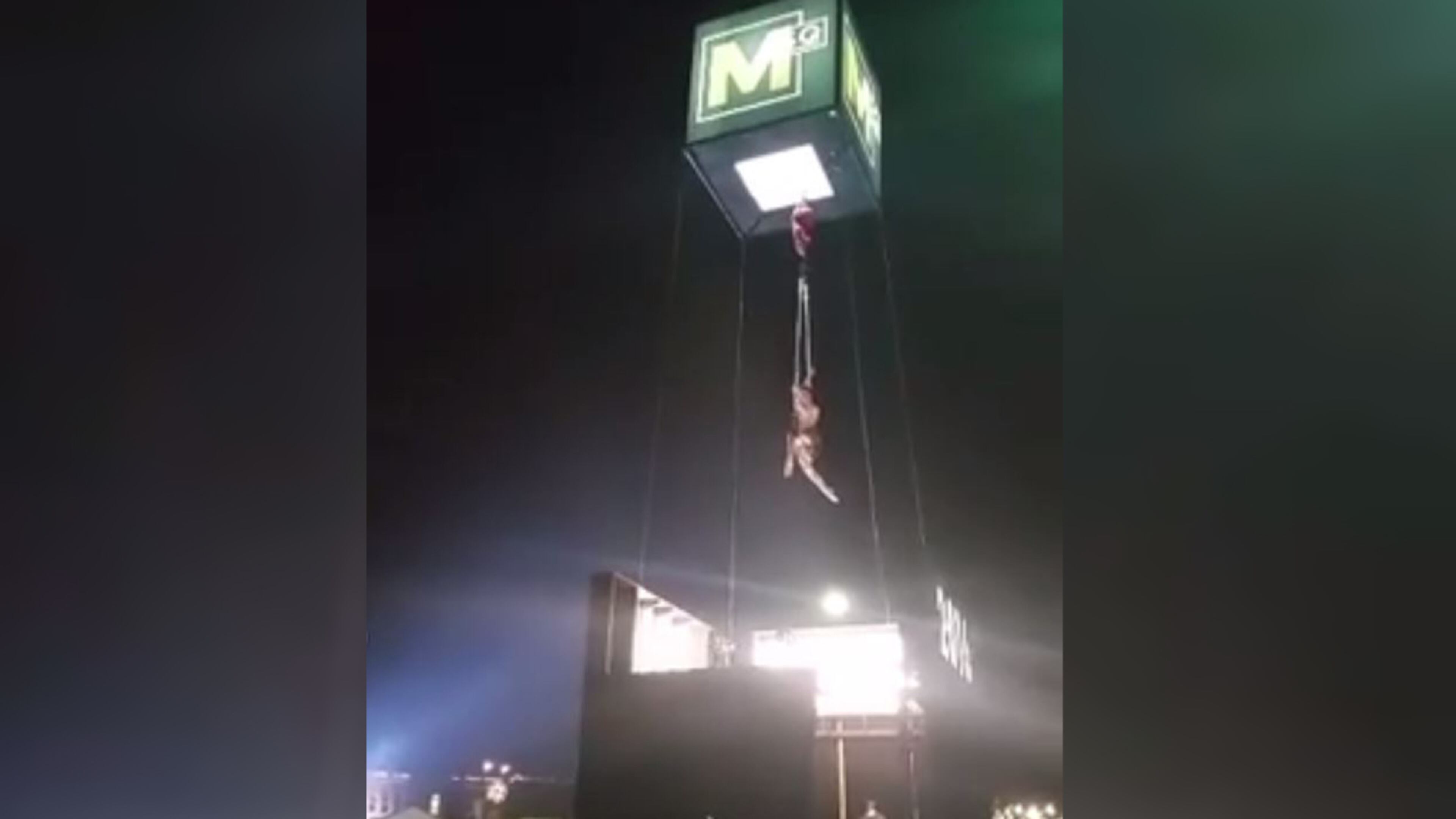 Marietta Square's first-ever New Year's Eve celebration included a "ball drop" that was as unexpected as it was memorable.