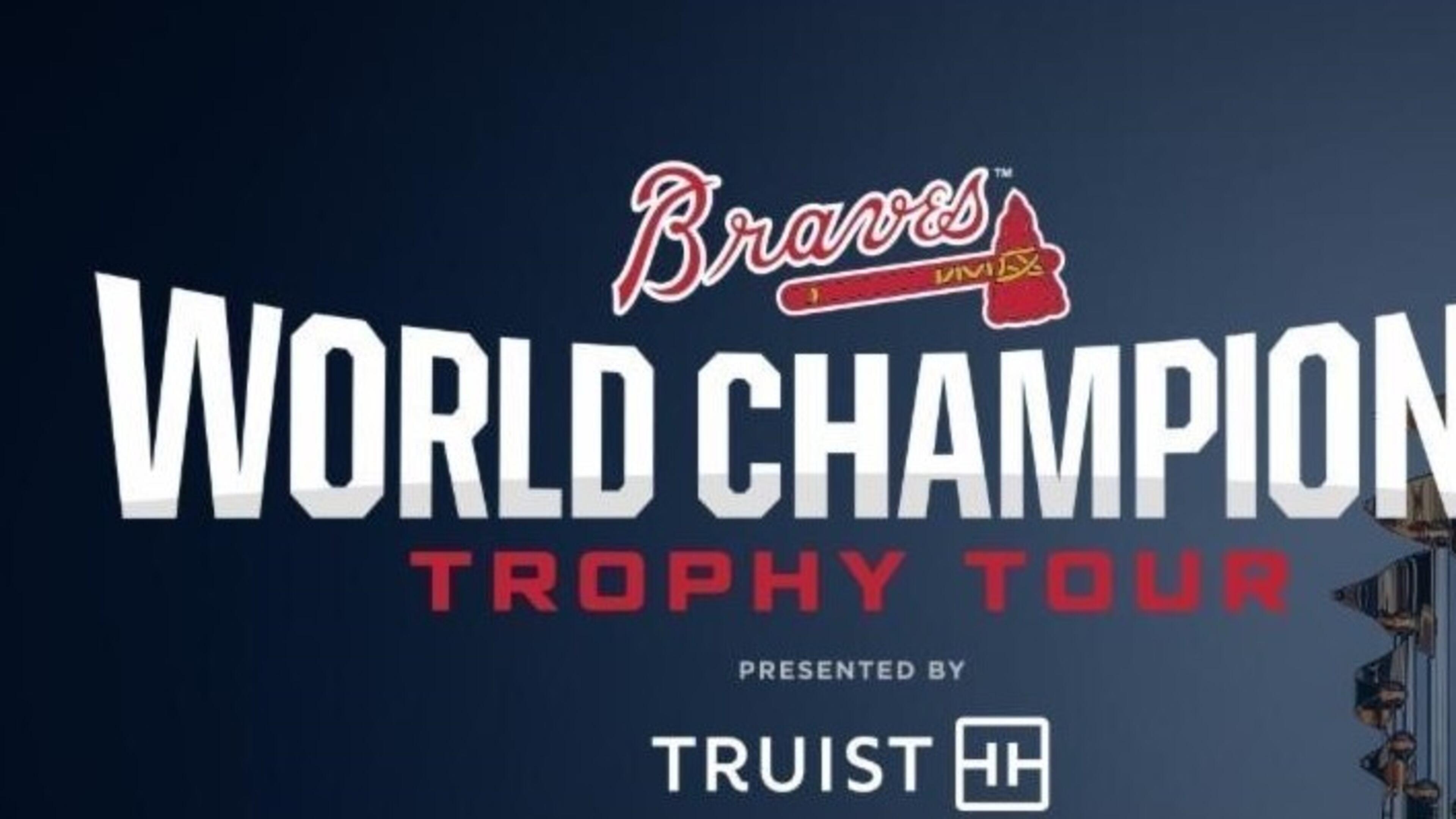 Won by the Atlanta Braves, the 2021 World Series trophy can be seen in person from 2-5 p.m. April 10 at the Peachtree City Visitors Center, 191 McIntosh Trail. (Courtesy of Major League Baseball)