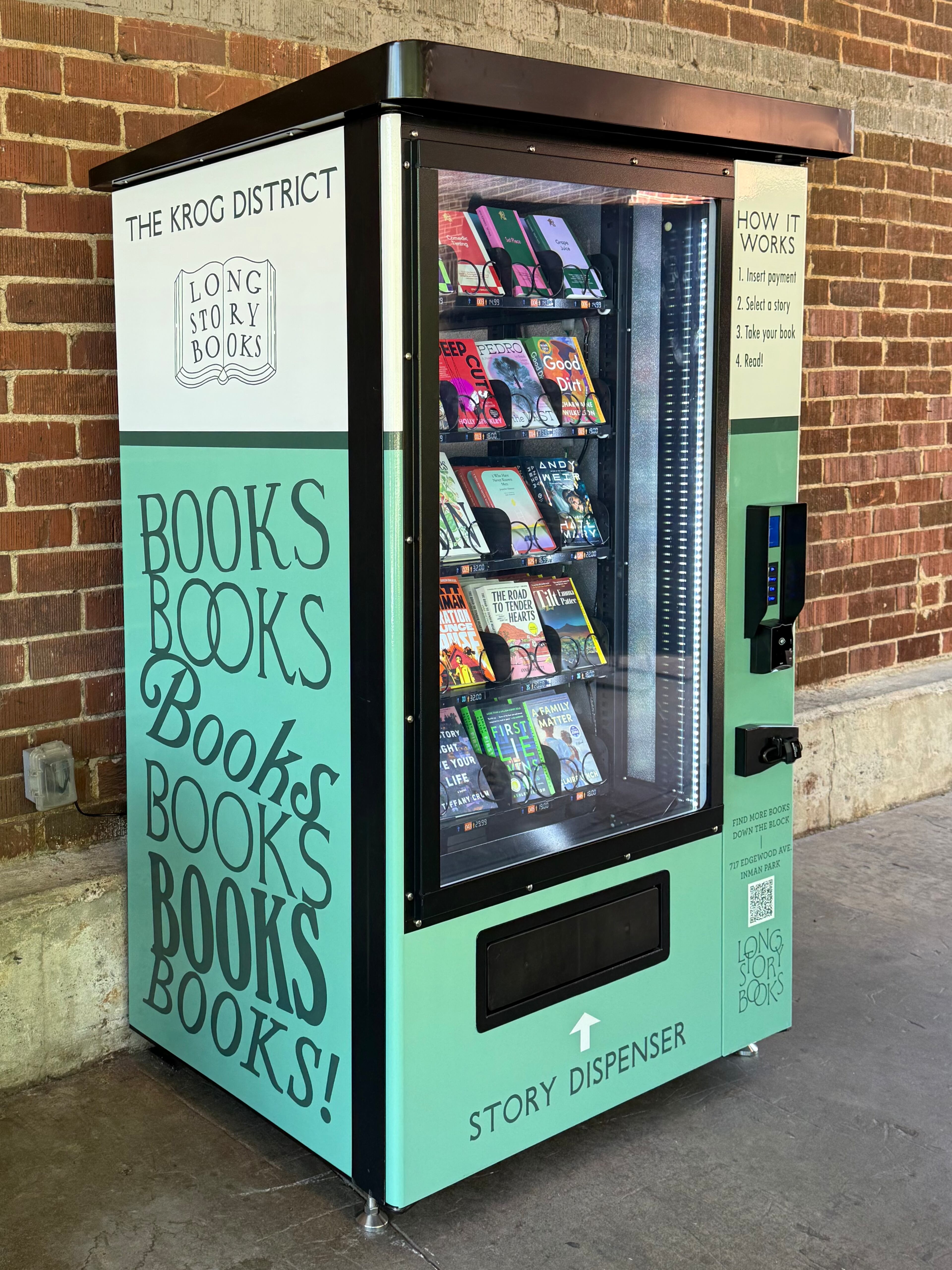 Find a book vending machine in the Krog District from forthcoming bookstore Long Story Books. (Courtesy of Kate Kiefer Lee)