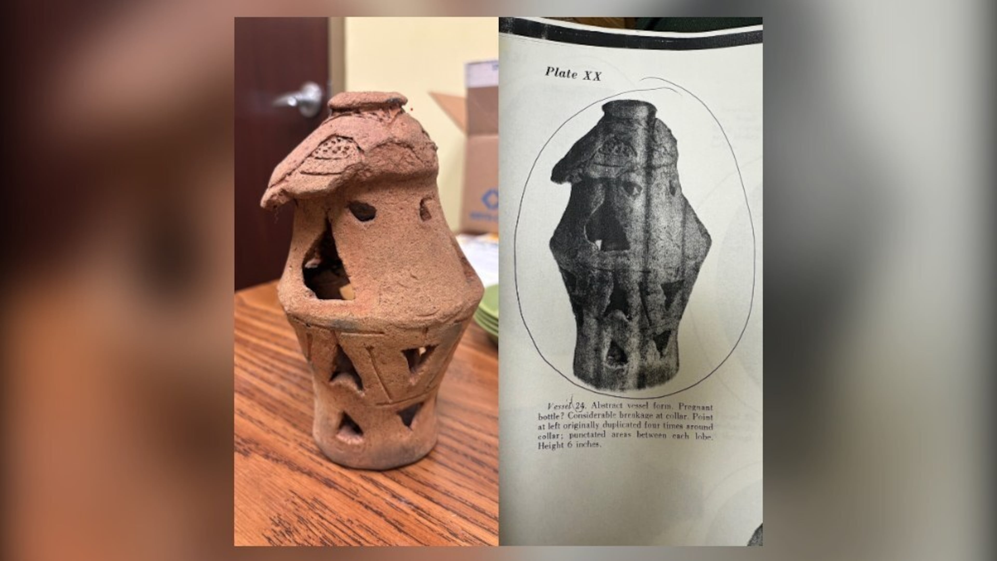 A piece of 1,500-year-old Native American pottery stolen from Georgia's Kolomoki Mounds State Park in 1974 was returned to the park last month by an unidentified man. (Courtesy of Georgia State Parks and Historic Sites)