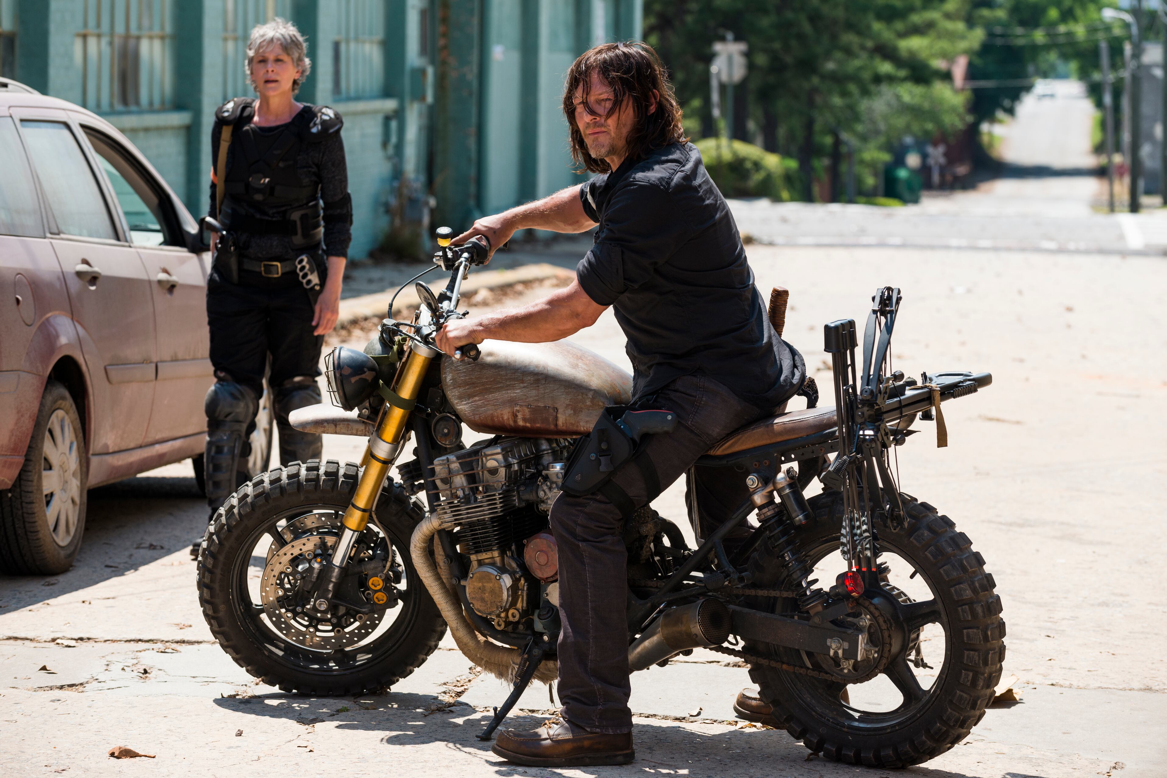 Melissa McBride as Carol Peletier, Norman Reedus as Daryl Dixon - The Walking Dead _ Season 8, Episode 1 - Photo Credit: Gene Page/AMC