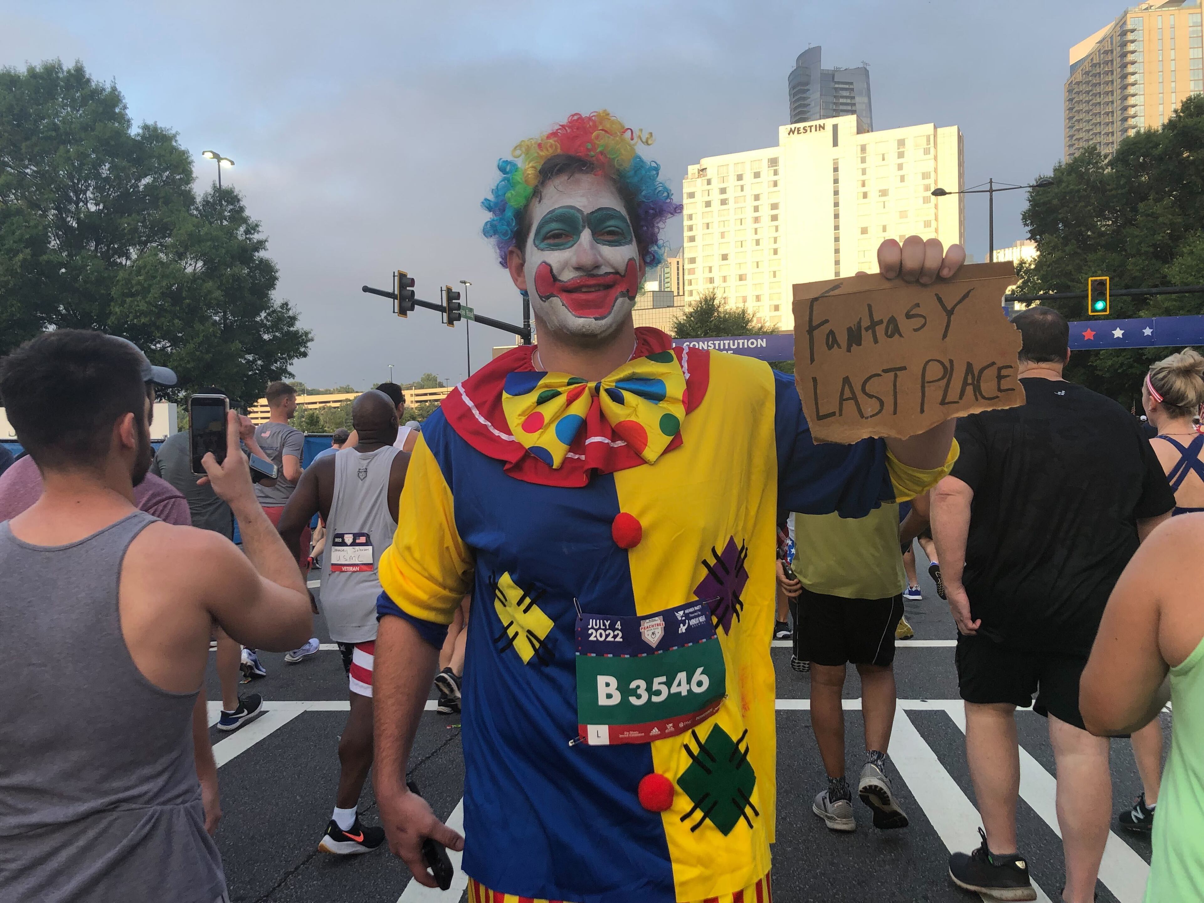Mitch Esteppe was one of the more colorful runners at the Atlanta Journal-Constitution Peachtree Road Race in Atlanta on Monday, July 4, 2022.