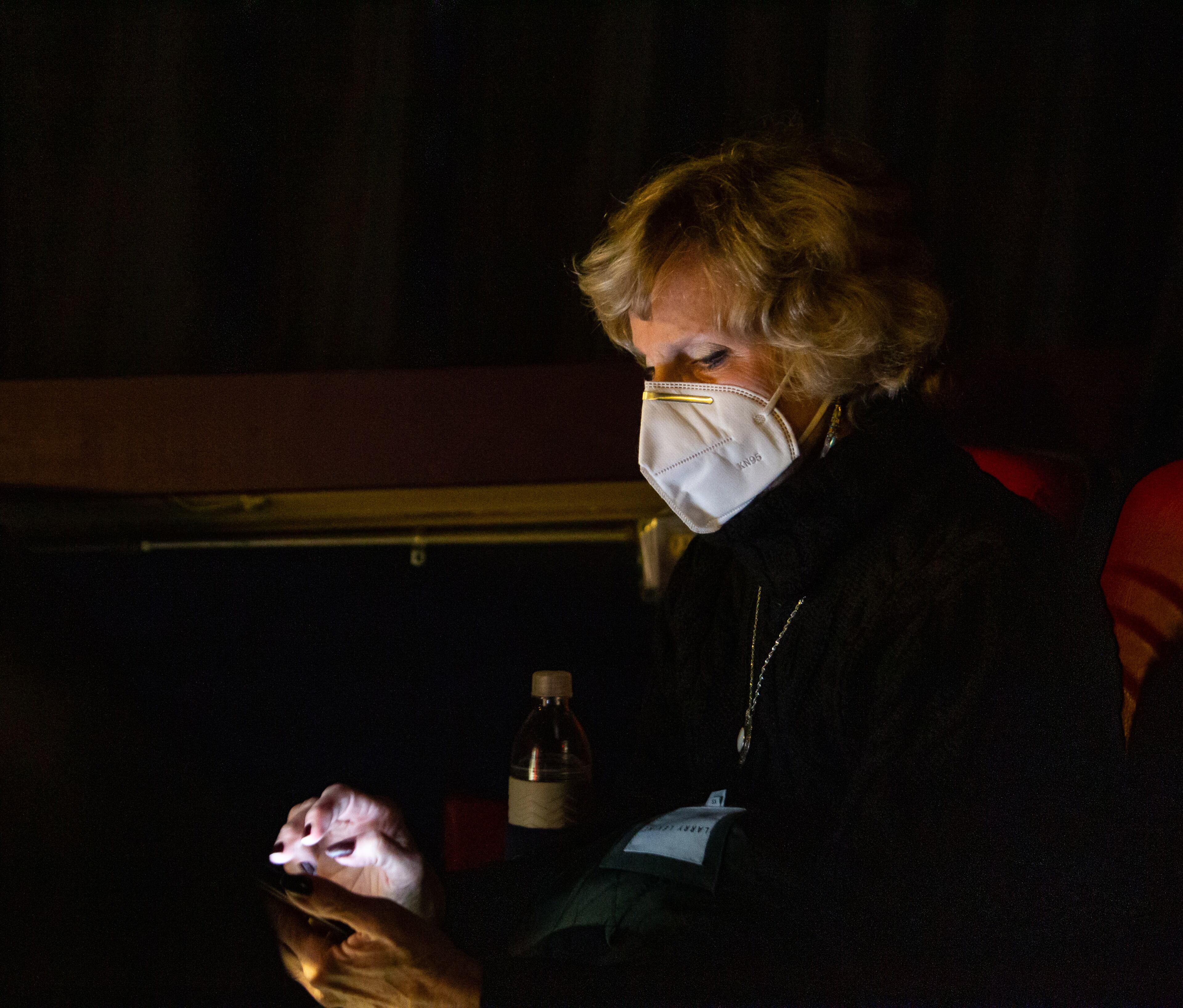 Judy Bozarth checks the online menu before the start of the satellite screening of the Sundance Film Festival at the Plaza Theatre on Saturday, January 30, 2021. The Plaza Theatre, Plaza Drive-In and Dad’s Garage Drive-In are among Atlanta theaters that are participating in this year's seven-day digital partnership with the Sundance Institute. (Photo: Steve Schaefer for The Atlanta Journal-Constitution)