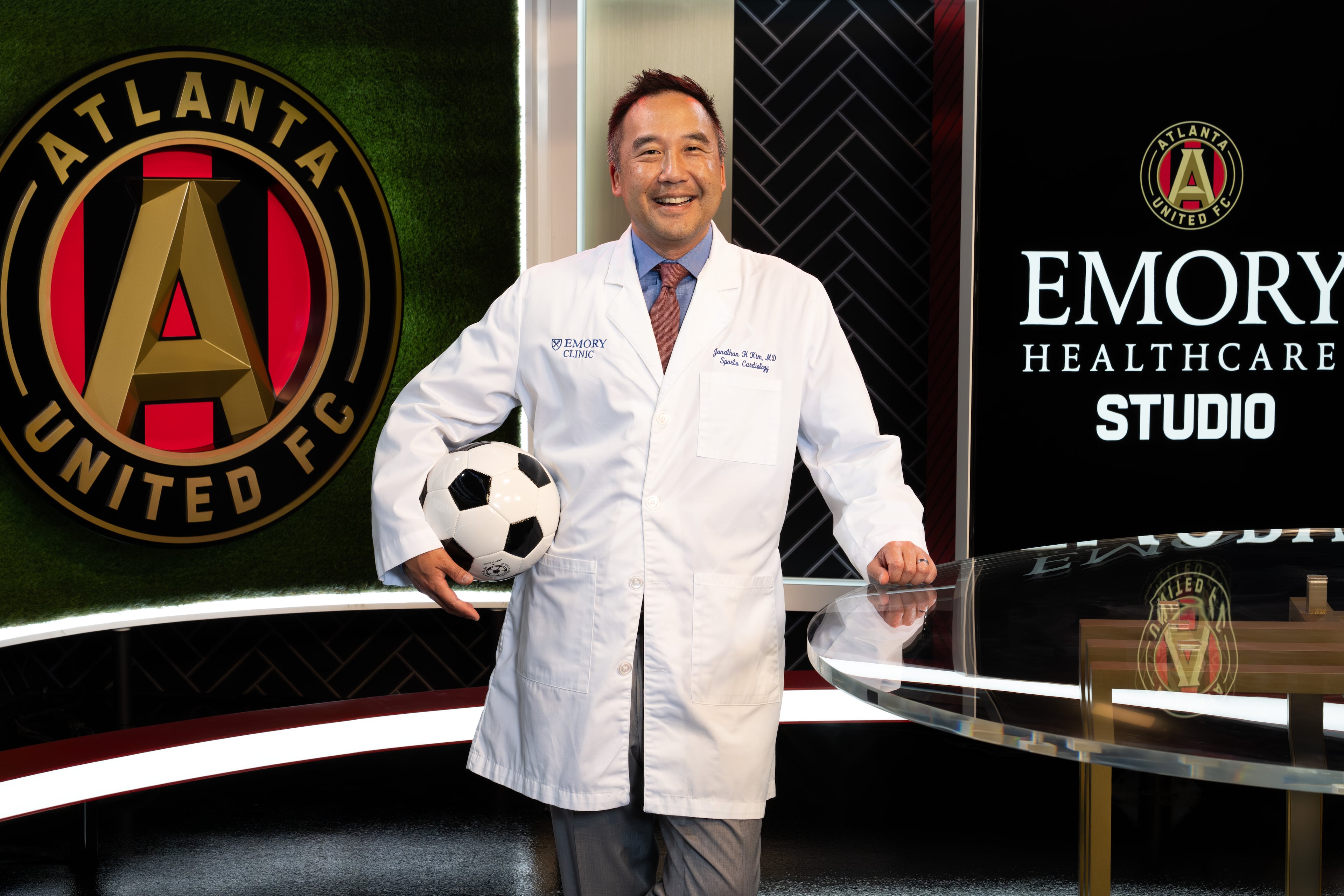 Dr. Jonathan Kim serves as team cardiologist for Atlanta United and several other professional sports teams in Atlanta. (Courtesy of Daniel Varnado/Emory Healthcare)
