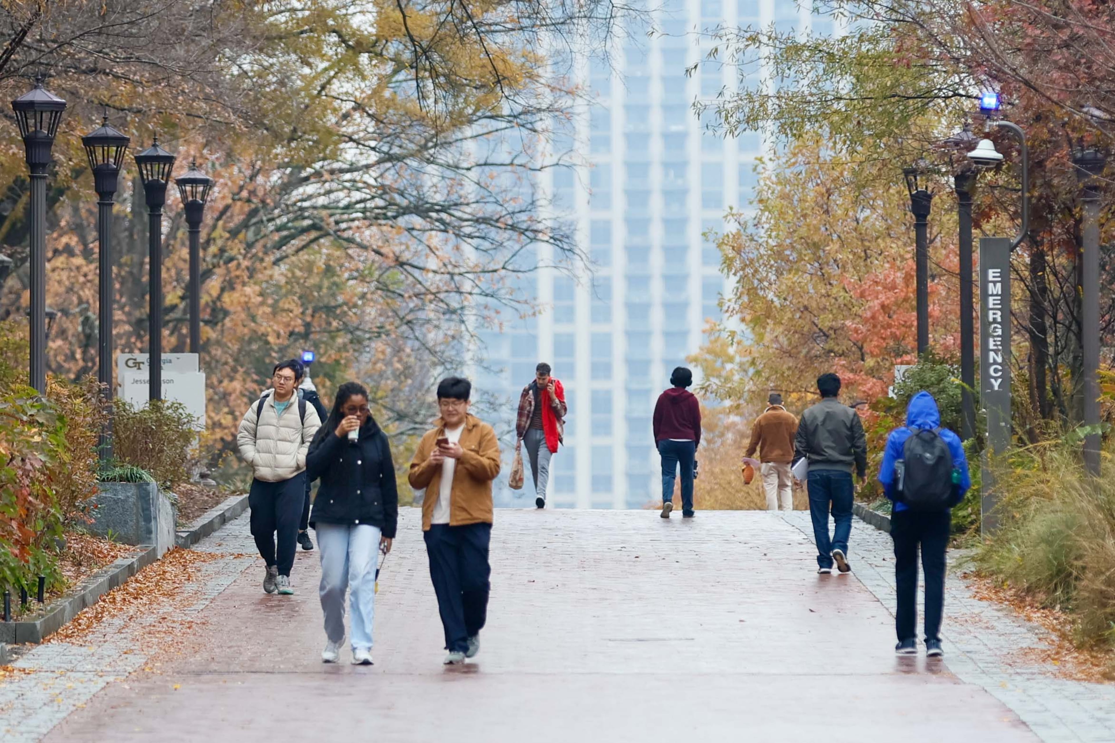 Georgia Tech students were spotted walking through campus near the Clough Undergraduate Commons on Monday, December 9, 2024. Georgia Tech now has the highest number of enrolled students in the state.
(Miguel Martinez / AJC)