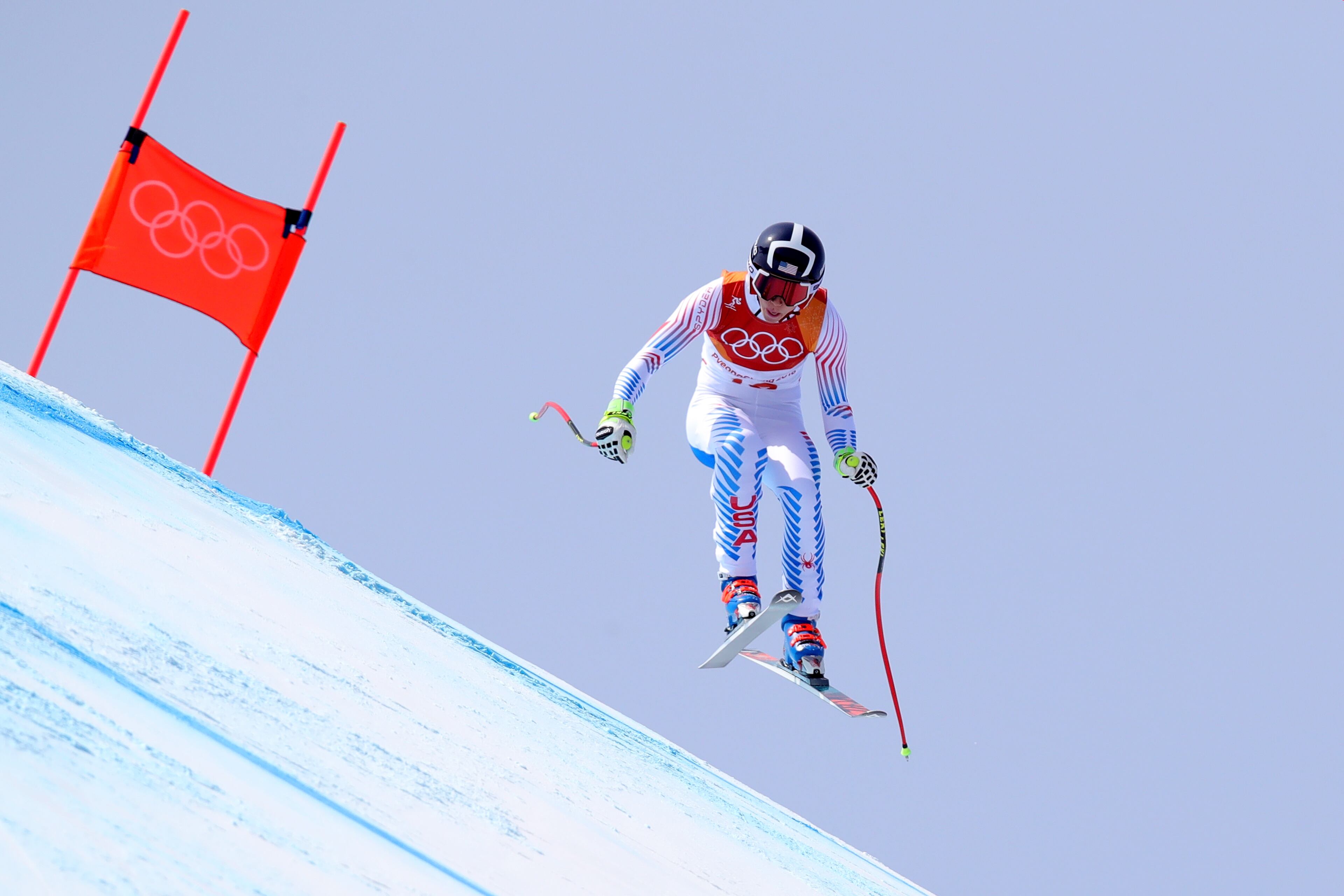 PYEONGCHANG-GUN, SOUTH KOREA - FEBRUARY 21: Laurenne Ross of the United States competes during the Ladies' Downhill on day 12 of the PyeongChang 2018 Winter Olympic Games at Jeongseon Alpine Centre on February 21, 2018 in Pyeongchang-gun, South Korea. (Photo by Alexander Hassenstein/Getty Images)