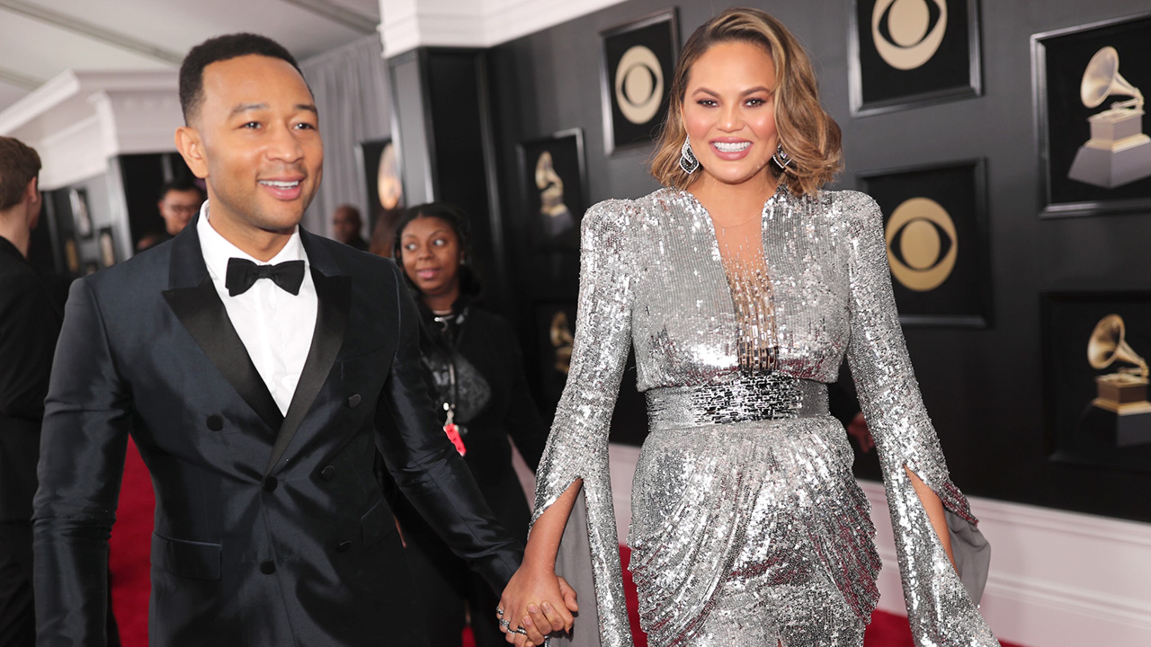 NEW YORK, NY - JANUARY 28: Recording artist John Legend and model Chrissy Teigen attend the 60th Annual GRAMMY Awards at Madison Square Garden on January 28, 2018 in New York City. (Photo by Christopher Polk/Getty Images for NARAS)