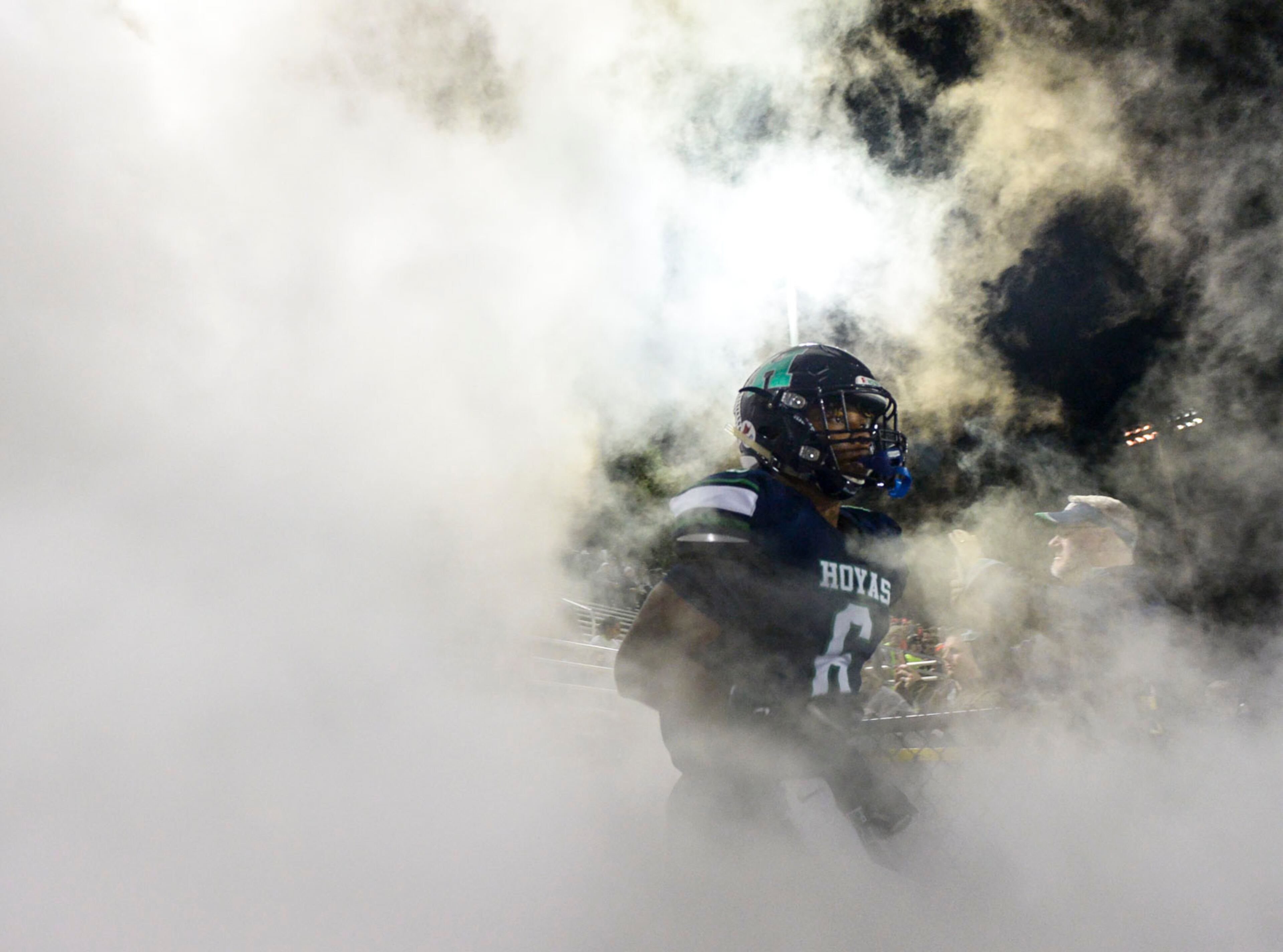 Harrison running back David Roberts (6) takes the field prior to the start of his game against Houston County Friday, November 29, 2019. PHOTO/Daniel Varnado