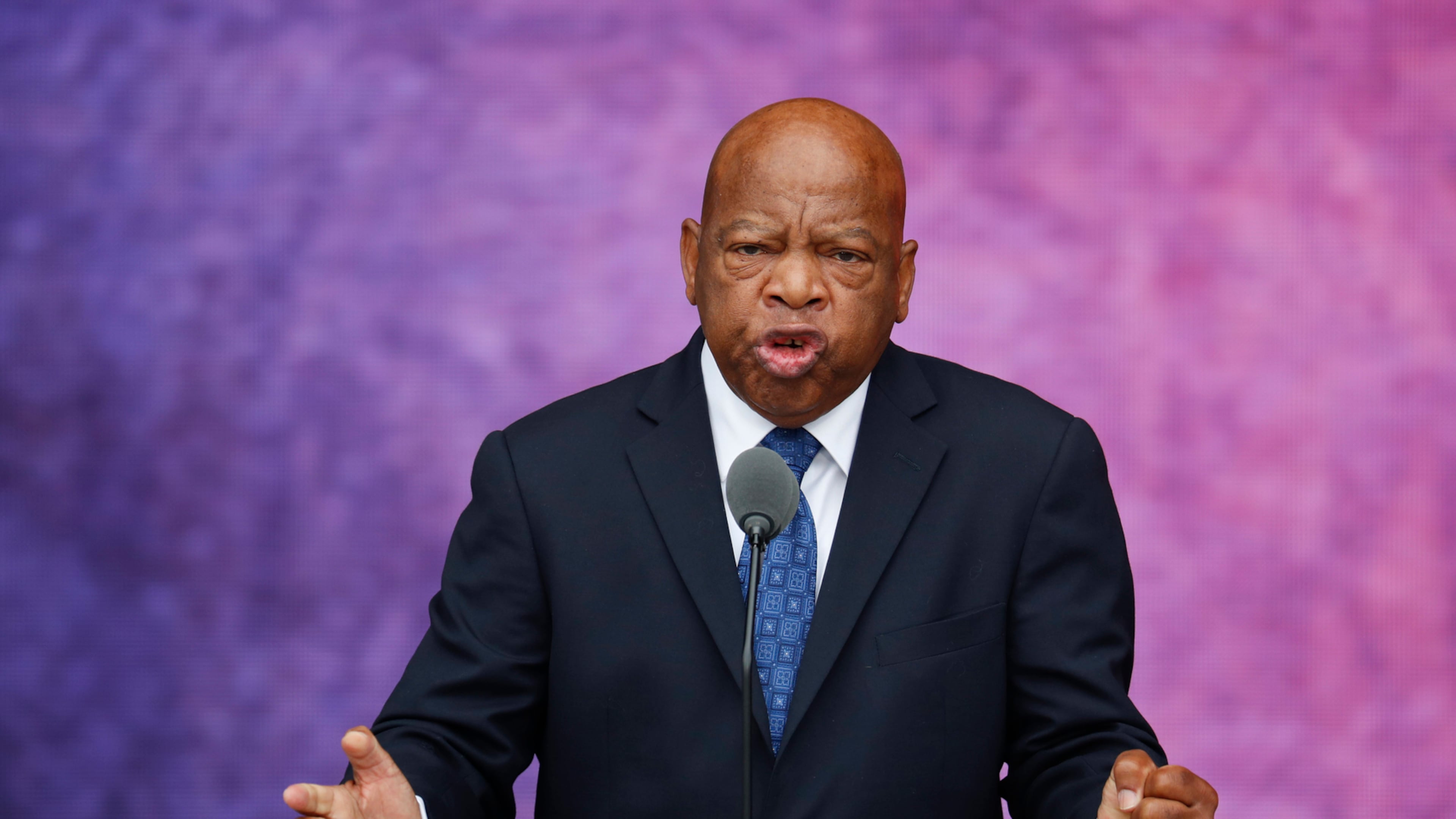Rep. John Lewis, D-Ga. speaks at the dedication ceremony for the Smithsonian Museum of African American History and Culture in Washington in September 2016. (Pablo Martinez Monsivais/AP)