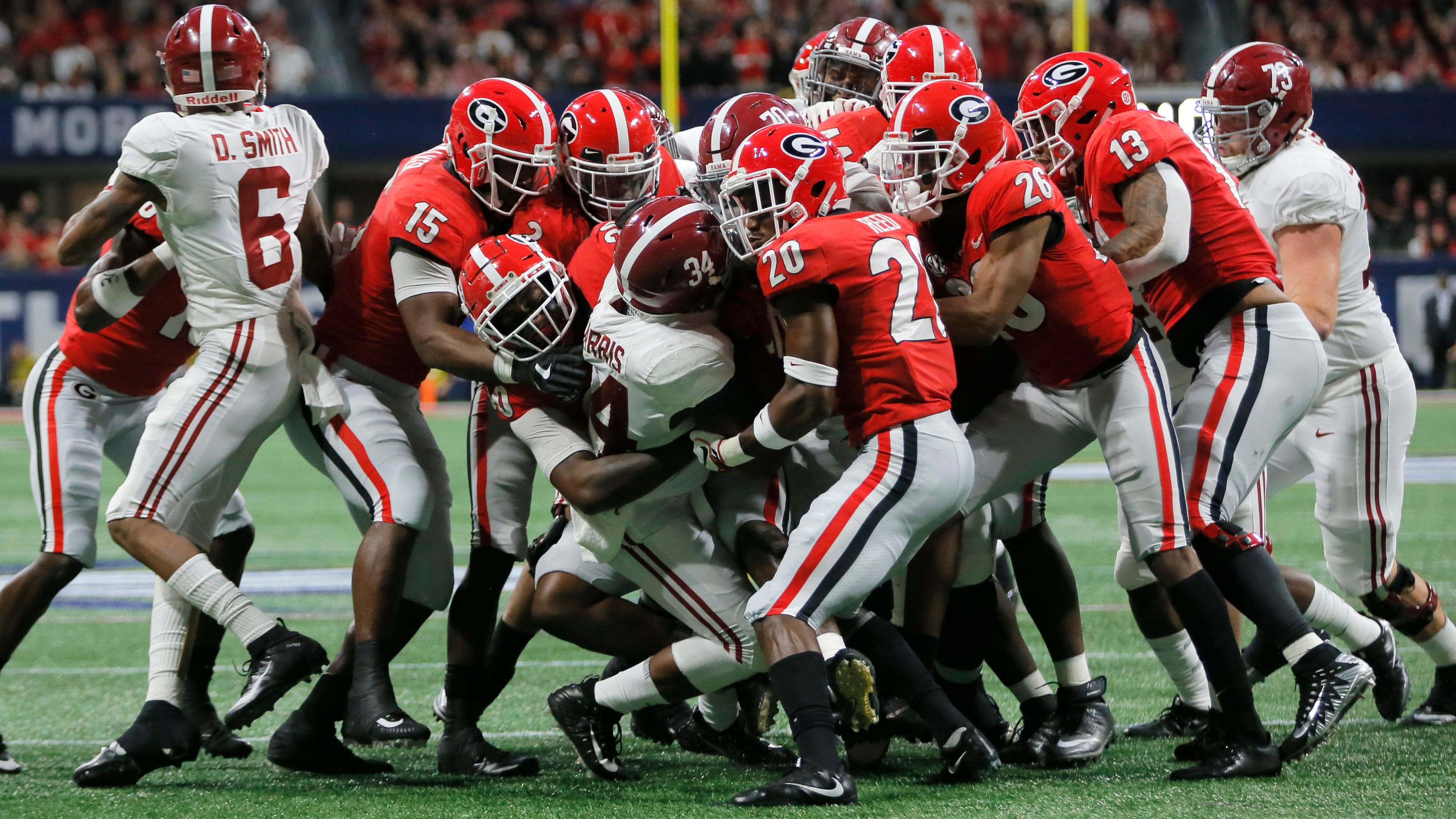 2018: The Georgia Bulldogs enjoyed their highest ranking in the AP poll in five seasons., debuting at No. 3 to start the season. The team spent four weeks at No. 2 after a loss to LSU in Week 7. The team scored victories over Florida (9), Kentucky (11) and Georgia Tech to enter the SEC Championship against Alabama ranked No. 4. Losses to the Crimson Tide and No. 14 Texas in the Sugar Bowl dropped the Bulldogs to No. 7 in the final poll.