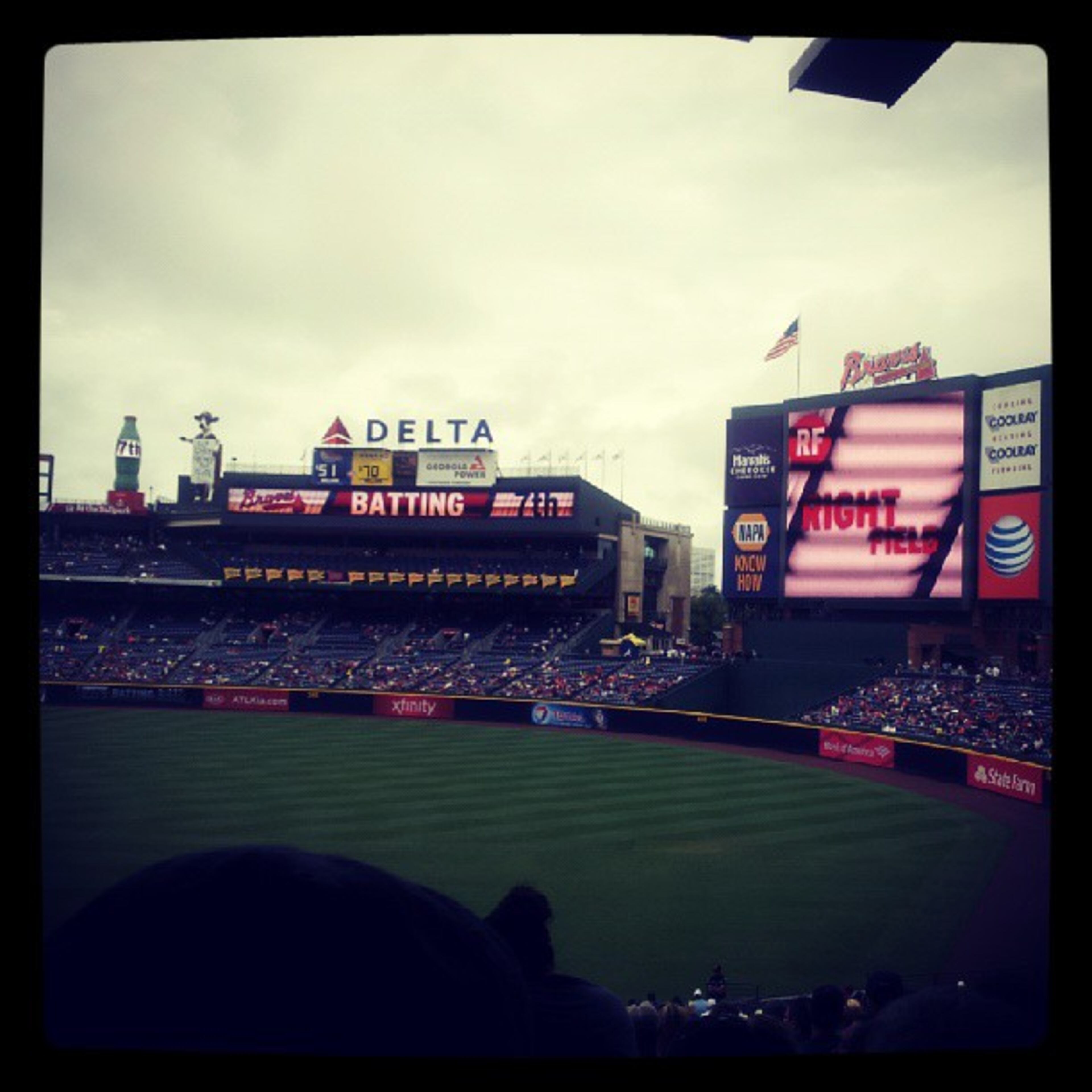 My first baseball game. I love my #redsocks but im #bravesnation now #atlantasummer #braves -- @truereligionman_