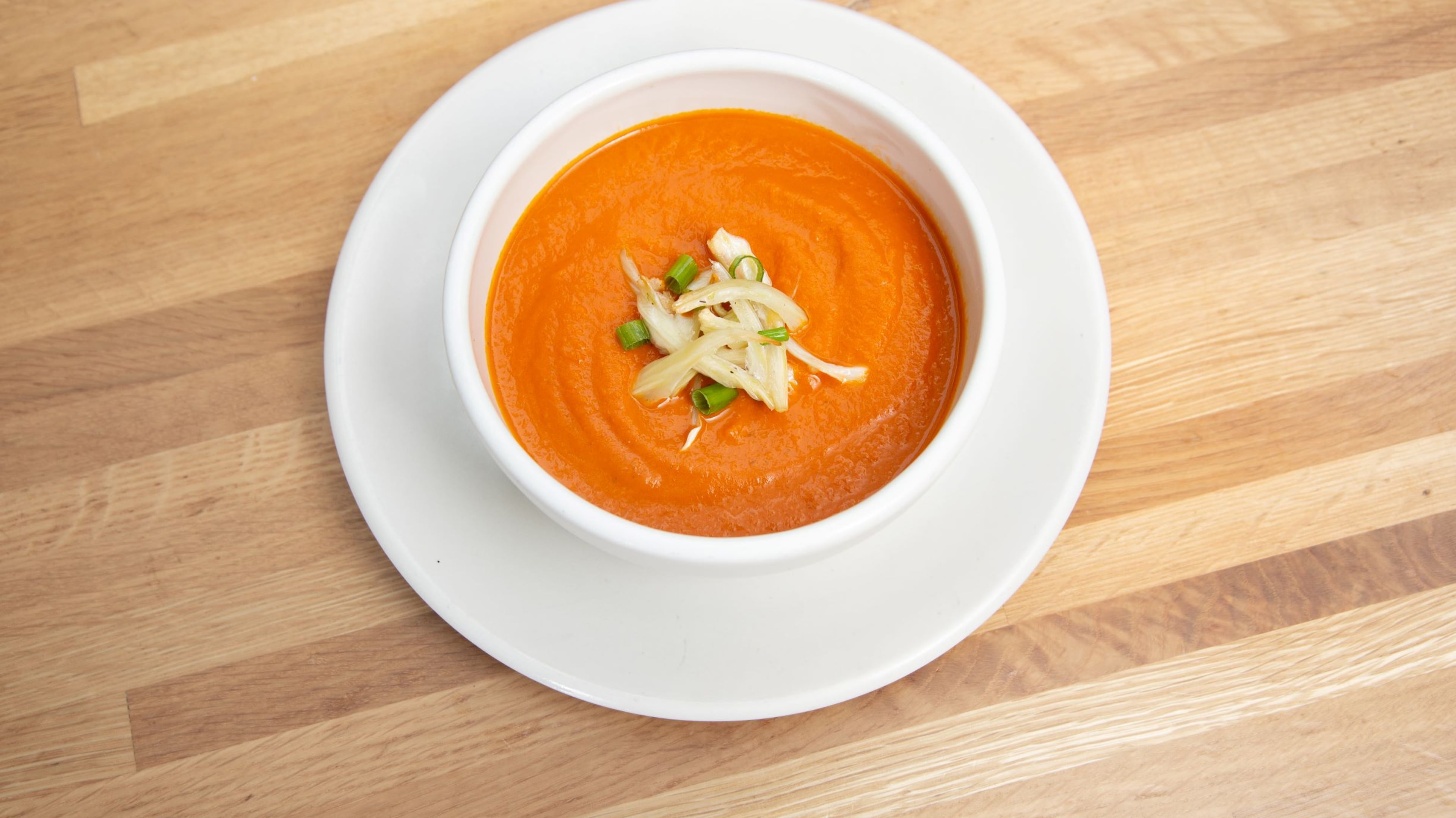 The creamy tomato and fennel soup at True Food Kitchen is good, and good for you.