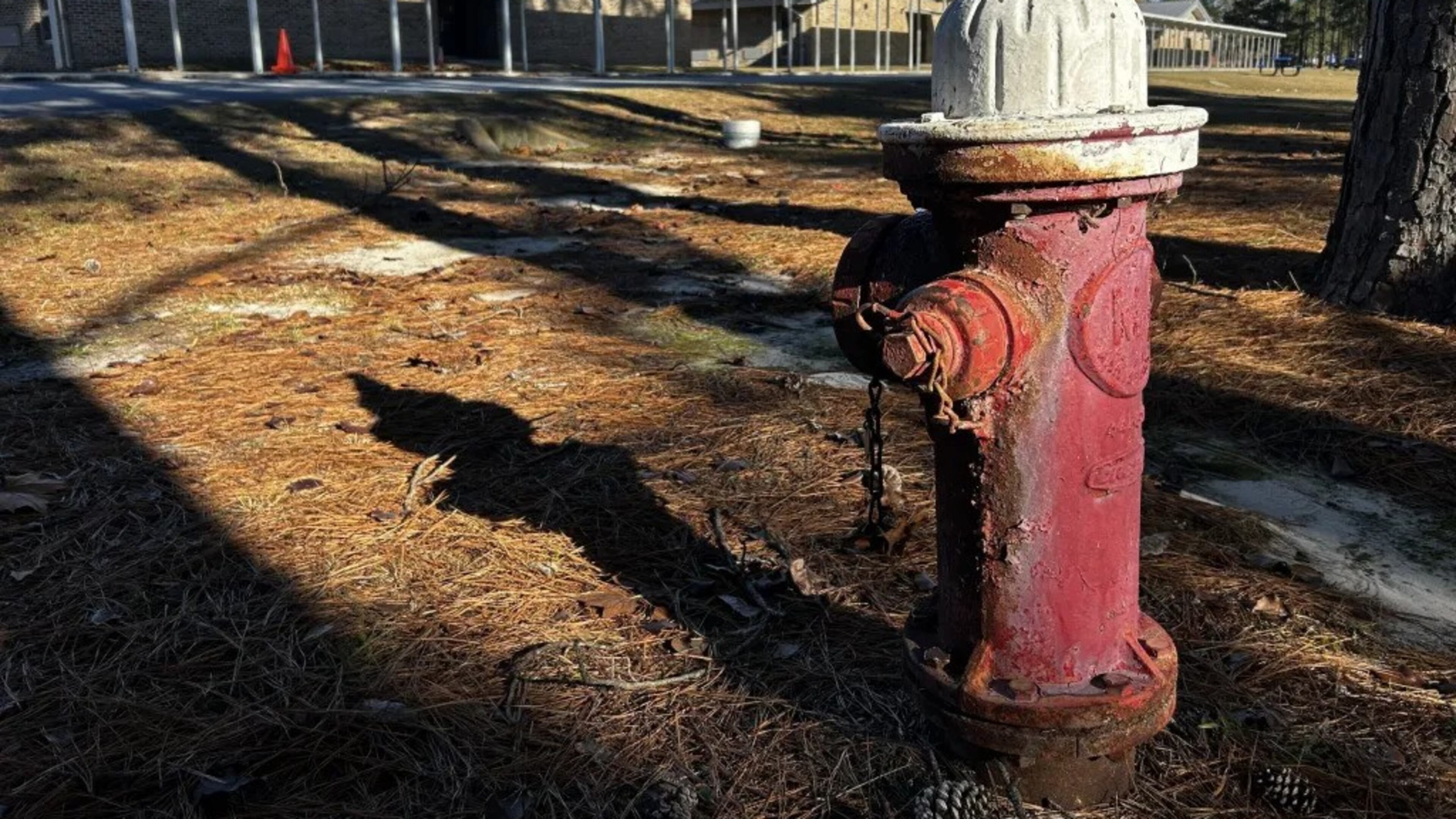 Fire hydrant 349 was out of service at Lyman Hall Elementary School in Hinesville on Dec. 21, 2023. (Photo Courtesy of Robin Kemp/The Current GA)