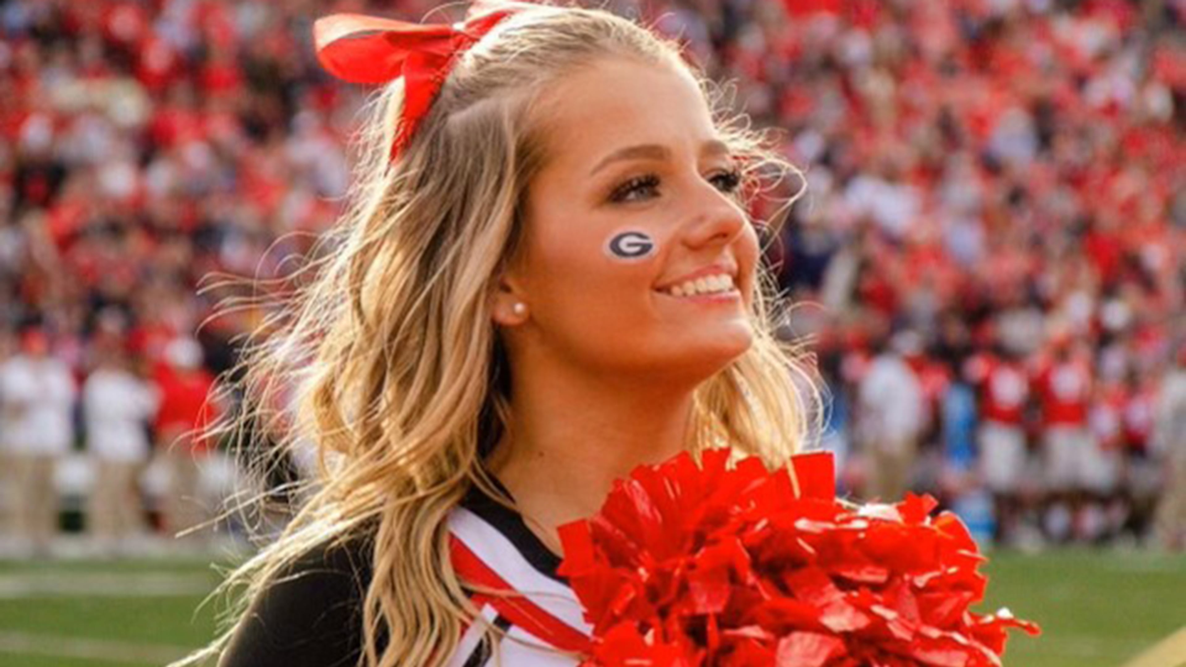 Reese Rountree of Milton is a cheerleader for the Georgia Bulldogs for the 2024 football season. Her sister Peyton is a cheerleader for Ole Miss this season. Those teams will meet Nov. 9 in Oxford, Mississippi, with the sisters cheering on opposing sidelines. (Photo courtesy of Rountree family)
