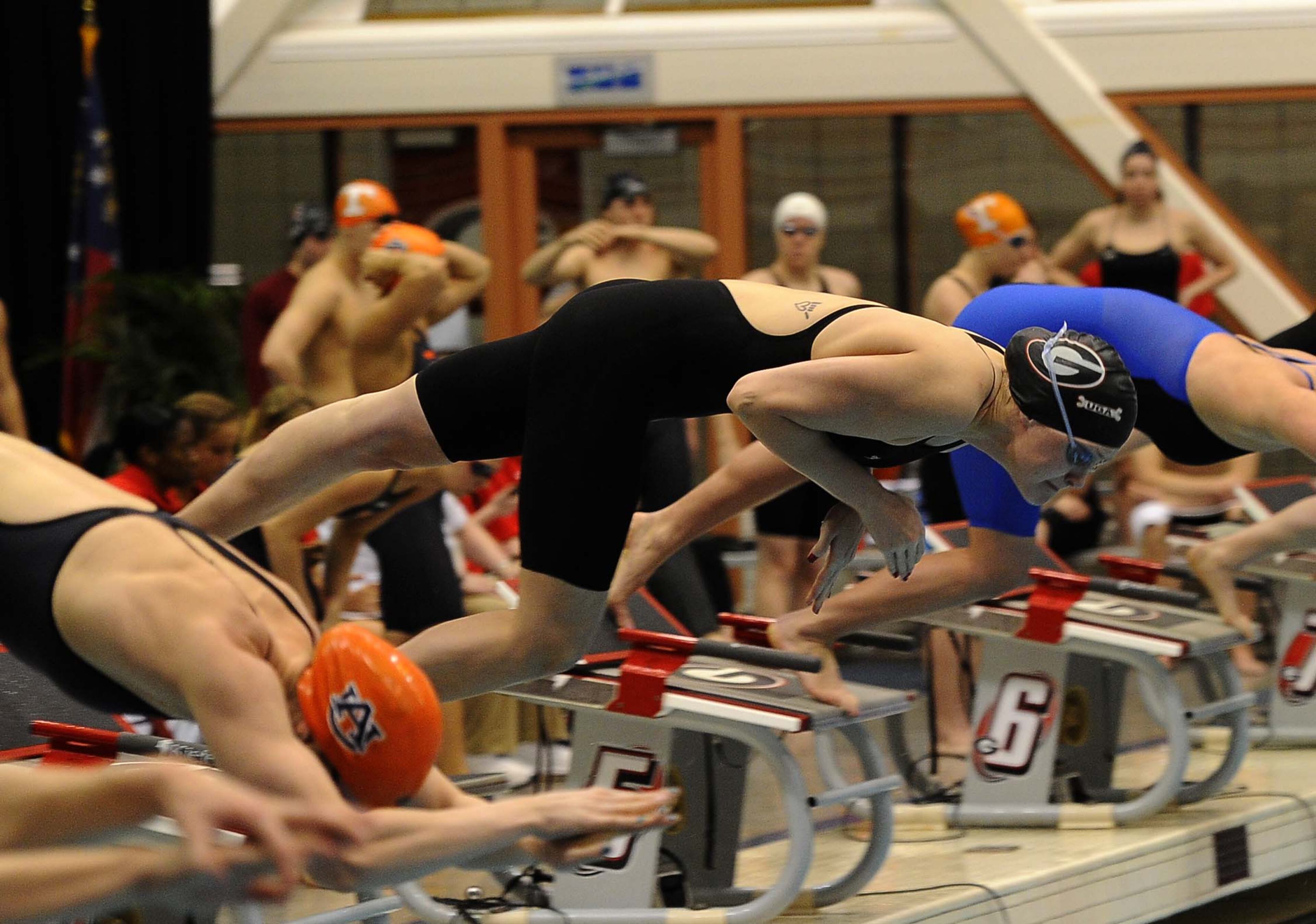 Olivia Smoliga during day five of the SEC Swimming and Diving Championships prelims held at the Gabrielsen Natatorium on Friday, Feb. 22, 2014 in Athens, Ga.