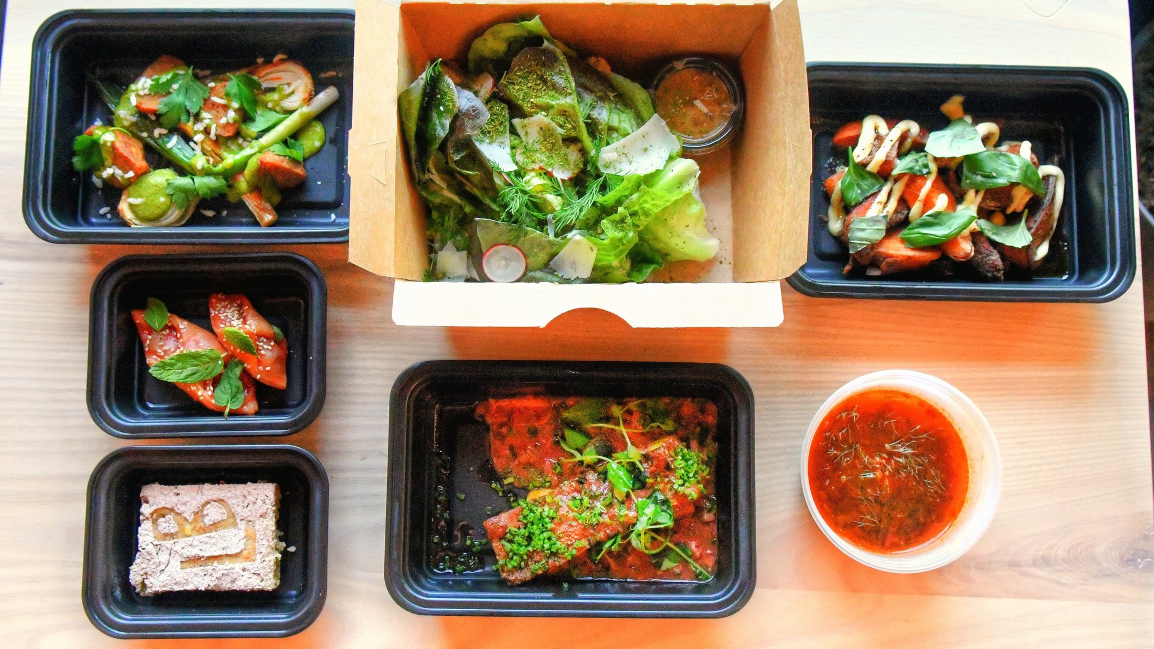 Prix fix dishes packed to-go at Little Bear in Summerhill. CONTRIBUTED BY CHRIS HUNT PHOTOGRAPHY