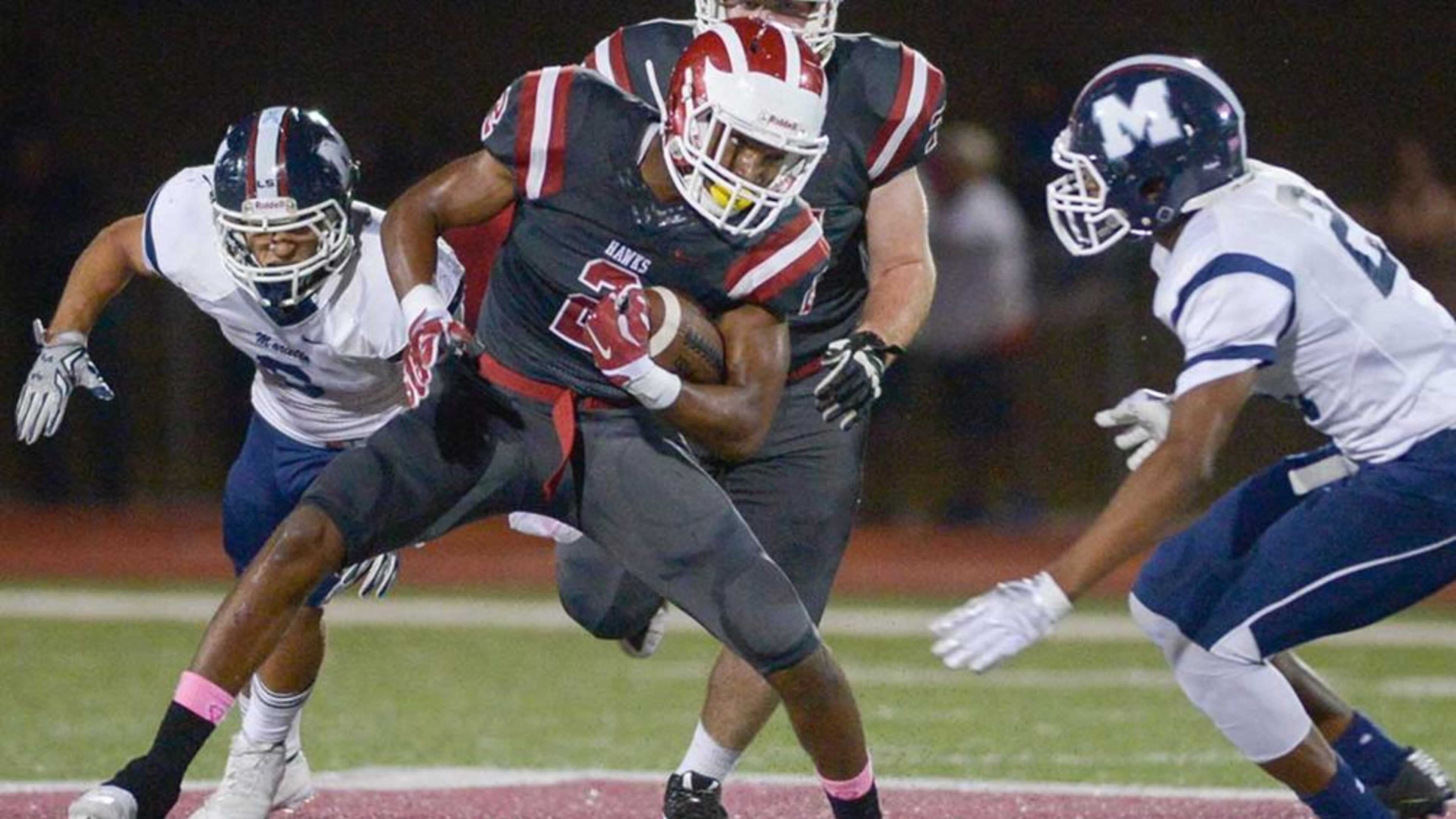 Hillgrove's Jaylen McCollough (2) recorded 77 tackles on defense and 326 receiving yards on offense despite missing four games during the 2017 season.