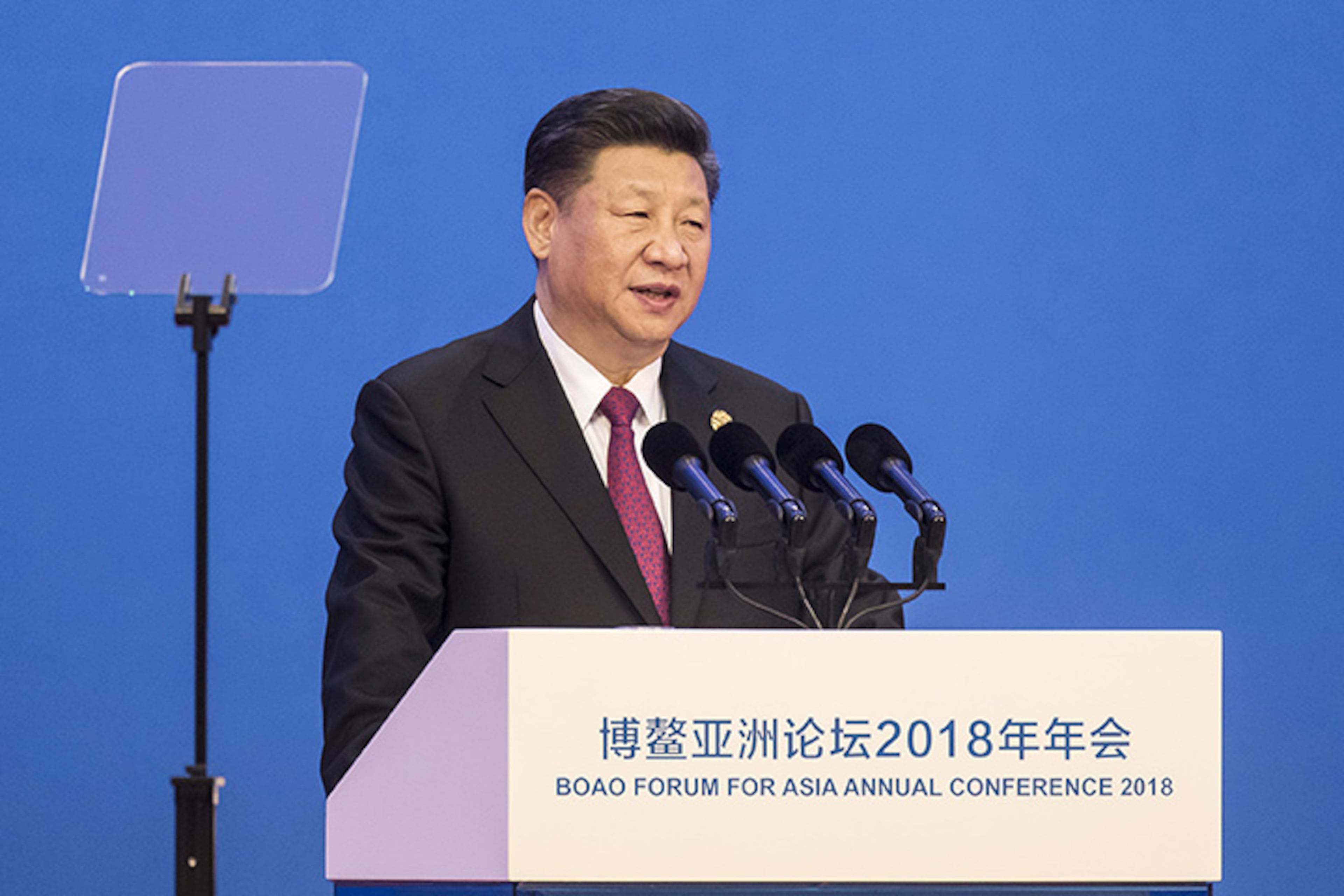Chinese President Xi Jinping speaks at the Boao Forum for Asia Annual Conference in Boao, China, in 2018.