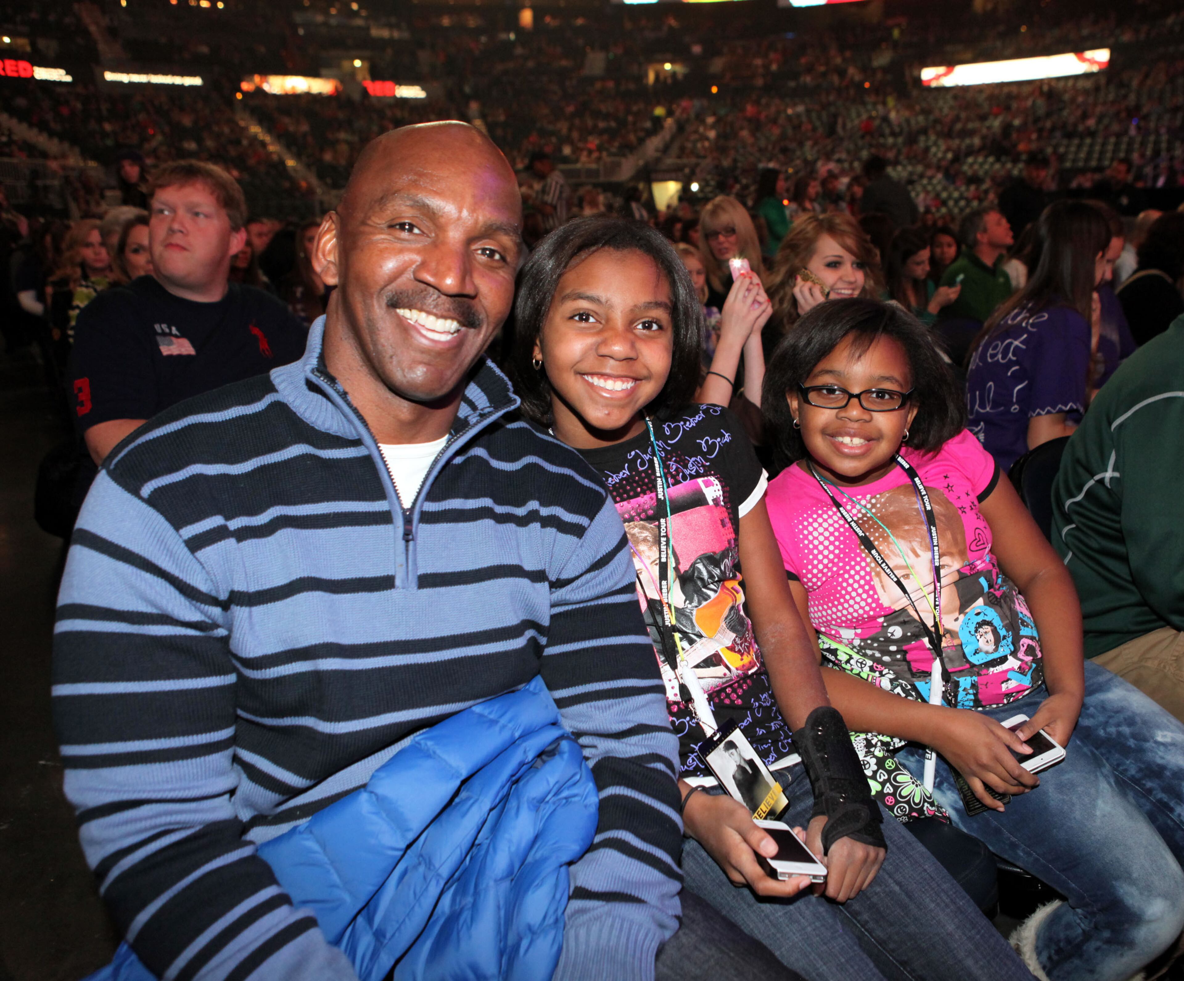 Bruce, Madison and Mia Plummer drove in from Dacula to see the Justin Bieber Believe Tour stop at Philips Arena.