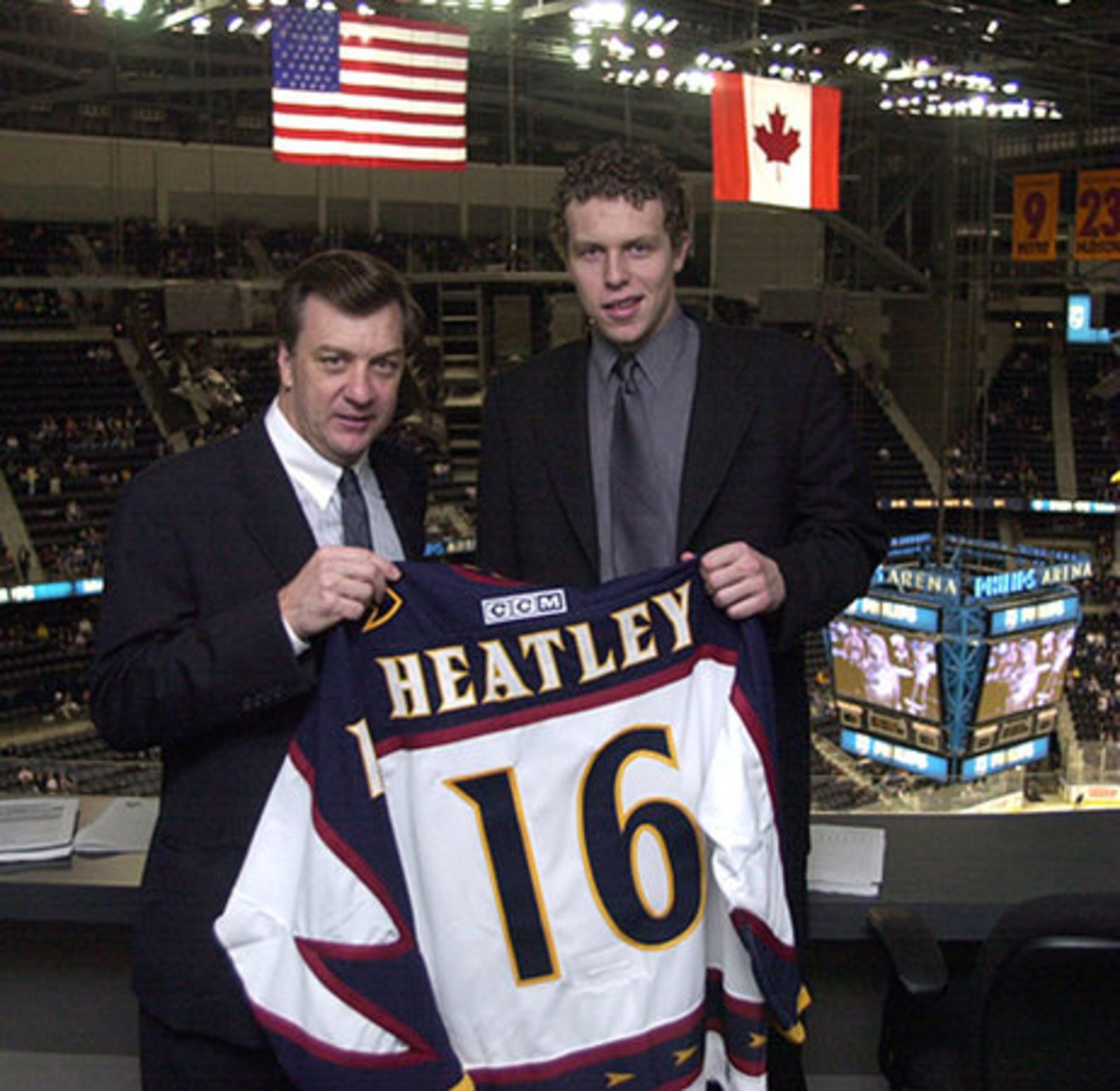 Dany Heatley, the Thrashers No. 2 overall pick in 2000, was a blossoming star and fan favorite when tragedy struck. On Sept. 23, 2003, Heatley and teammate Dan Snyder were injured when Heatley lost control of his Ferrari on Lenox Road in Buckhead. Snyder died from injuries sustained in the accident, and Heatley would be convicted of second-degree vehicular manslaughter. After asking for a trade, Heatley was sent to Ottawa for Marian Hossa on Aug. 23, 2005.