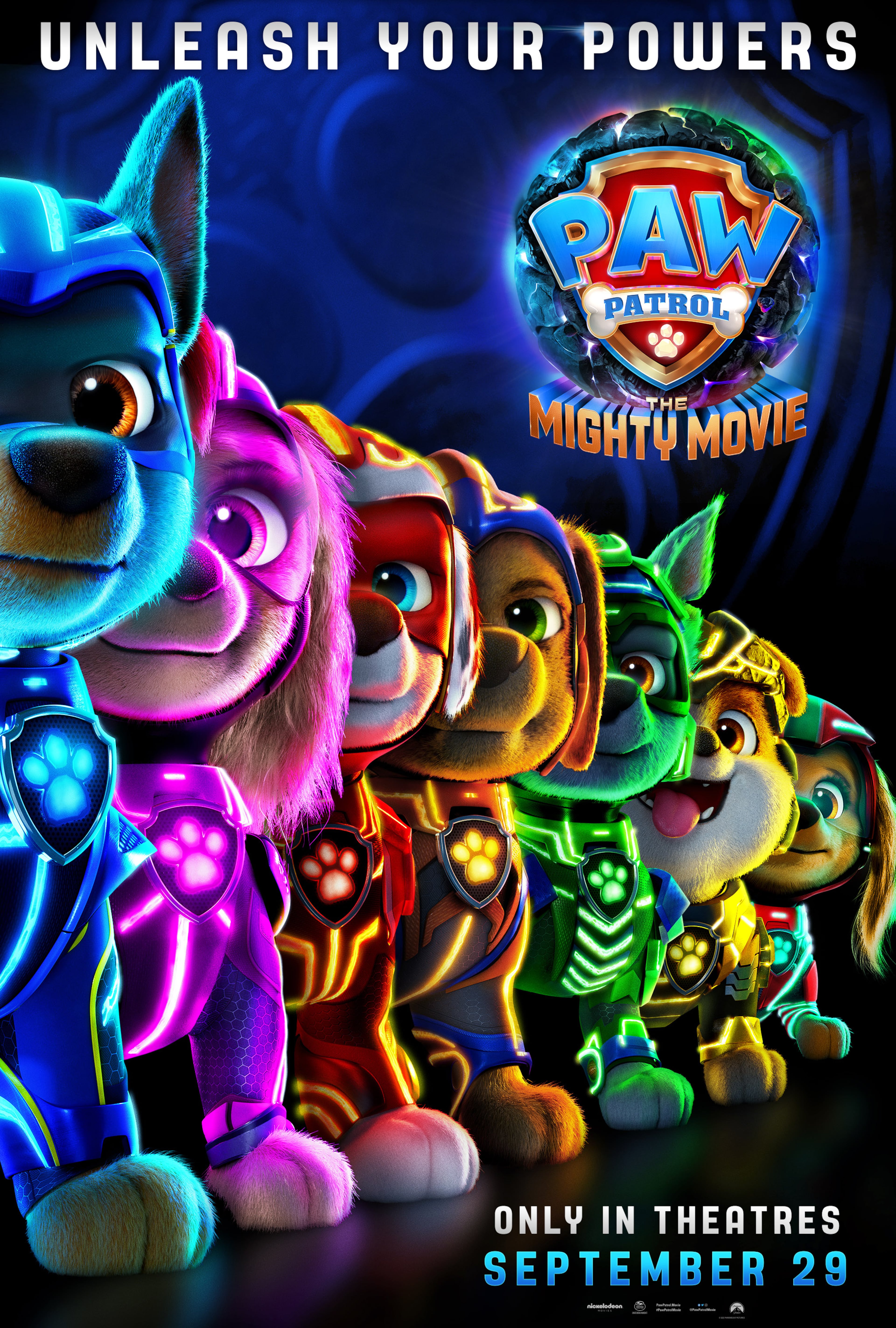 Movie poster of "Paw Patrol: The Mighty Movie."