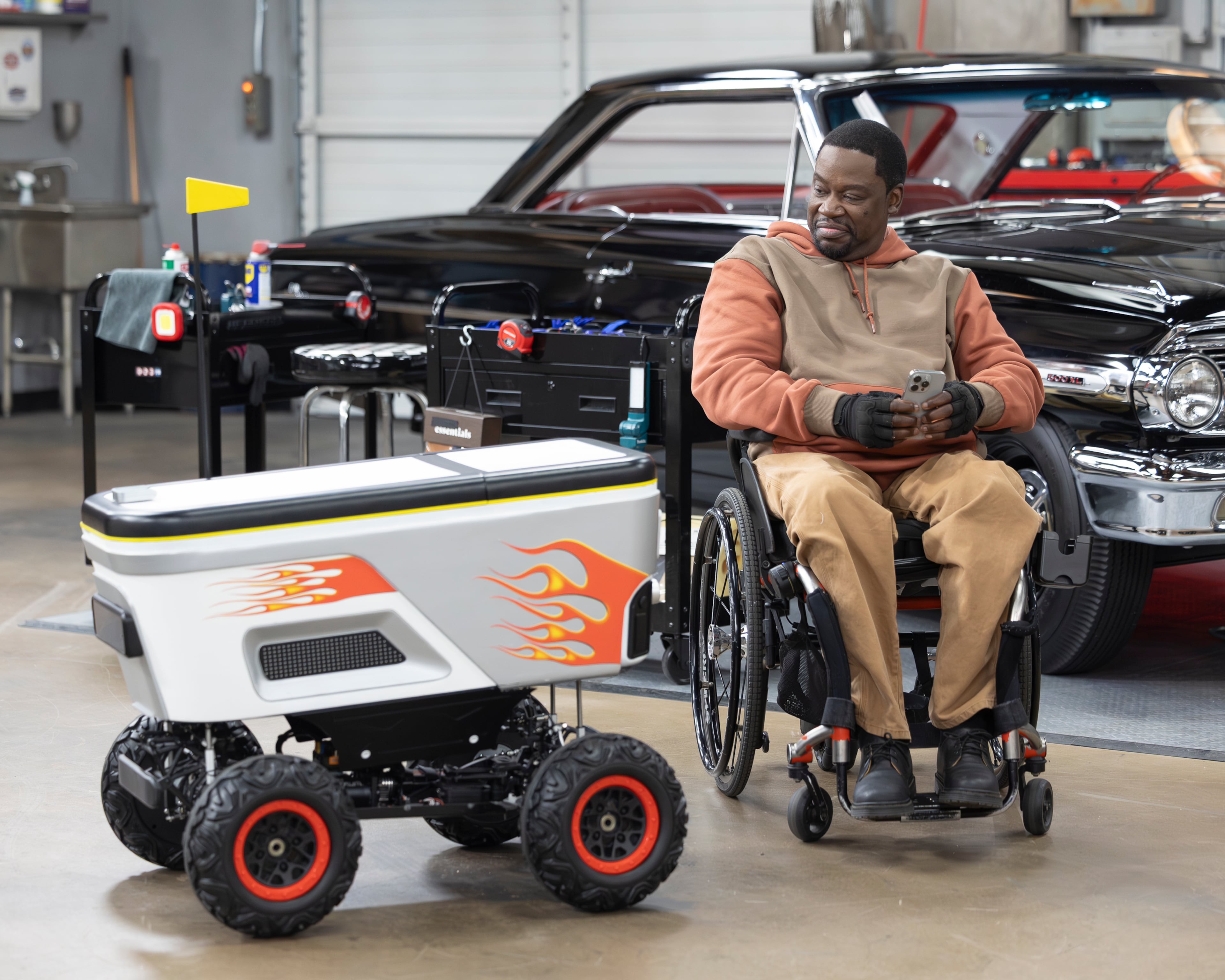 Daryl Mitchell plays Stitch, who has worked at a classic car restoration shop as an upholstery expert for 20 years, in “Shifting Gears.” (Disney/Raymond Liu)