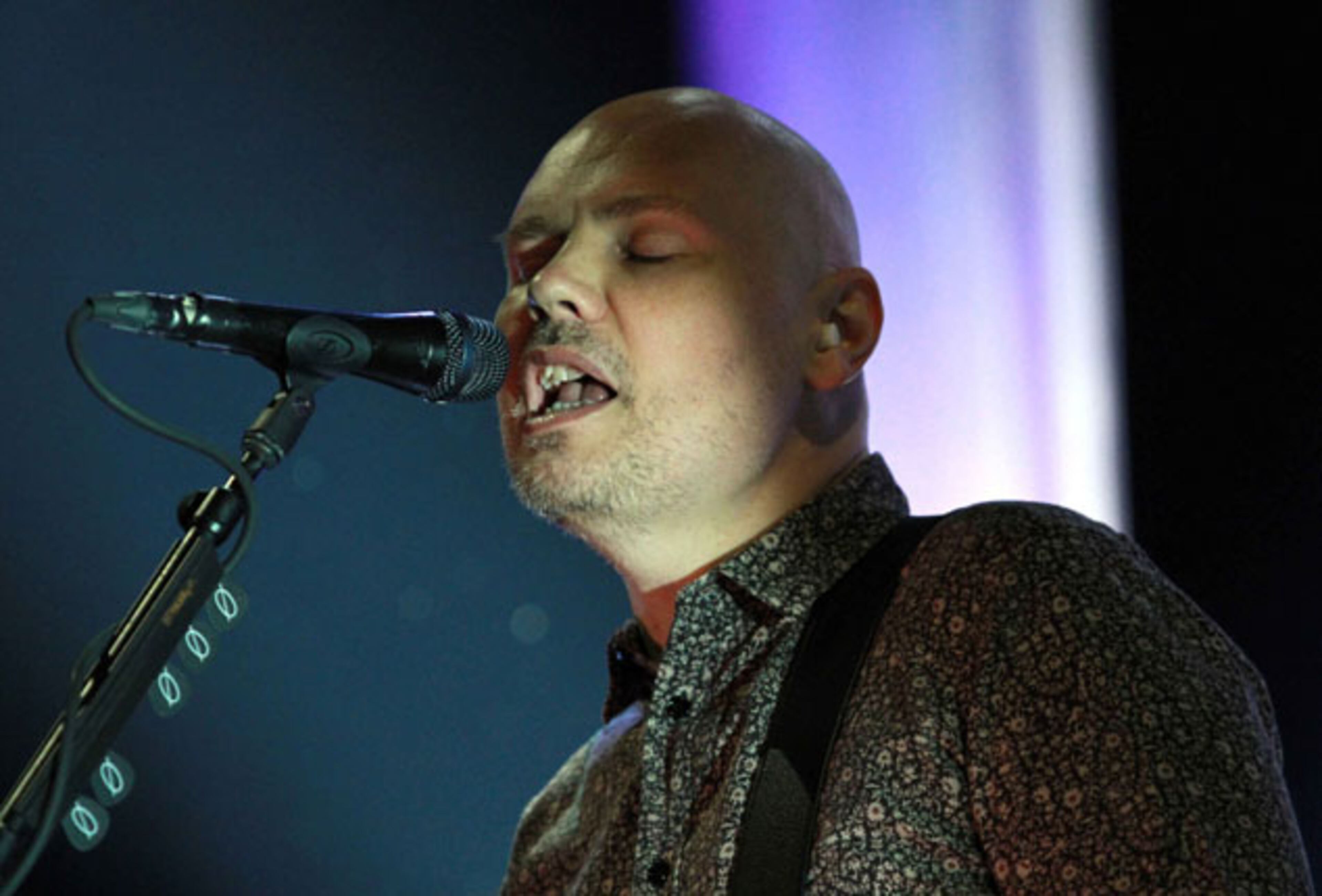 Billy Corgan performs The Smashing Pumpkins hit "Tonight, Tonight." The Smashing Pumpkins and Marilyn Manson teamed up for the "End Times Tour", as they rocked Aaron's Amphitheatre at Lakewood in Atlanta on Saturday night, July 25, 2015. Robb D. Cohen / RobbsPhotos.com