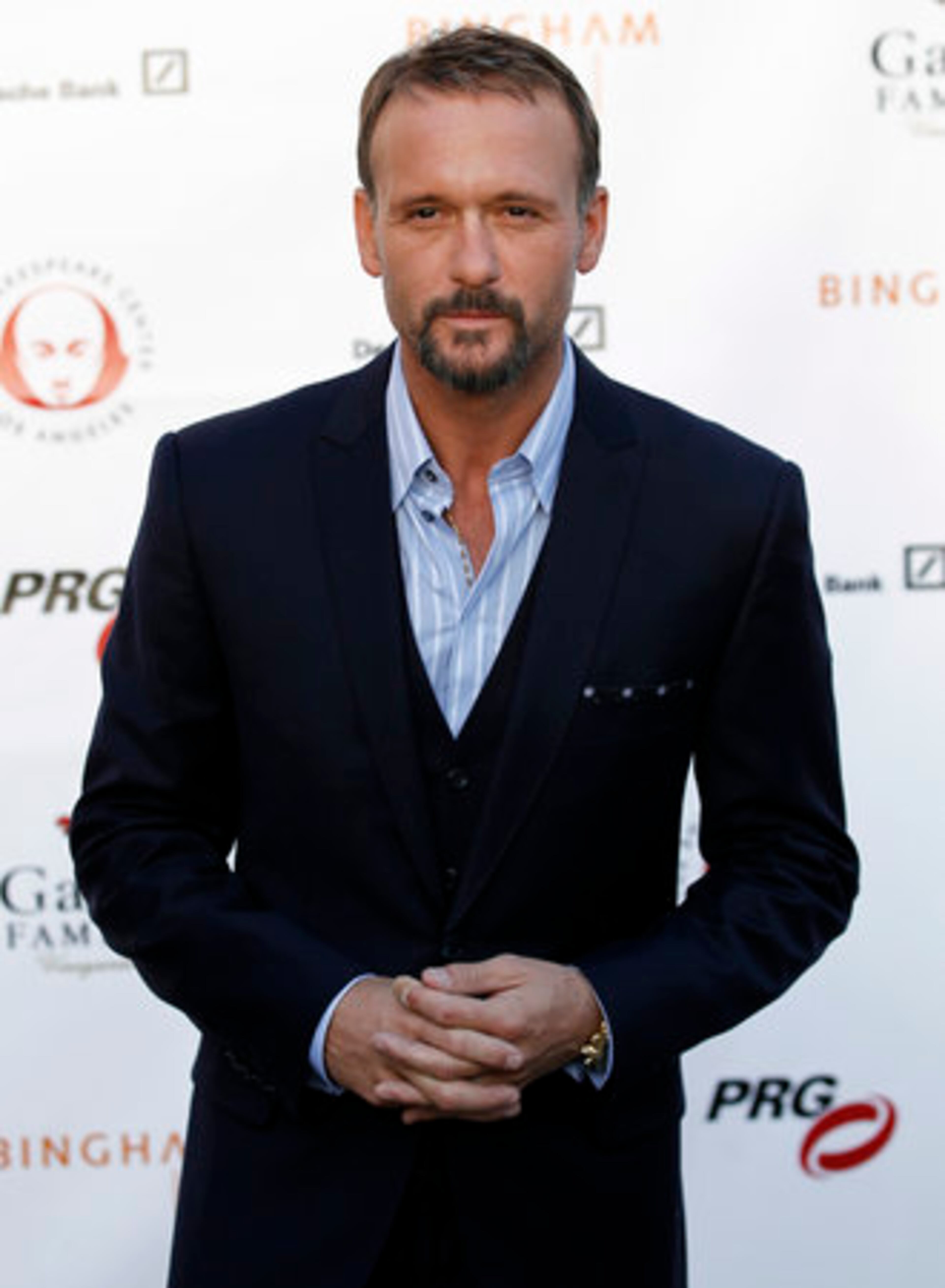 Actor and musician Tim McGraw arrives at The Shakespeare Center of Los Angeles' 21st Annual Simply Shakespeare Fundraiser in Los Angeles, Monday, May 9, 2011.